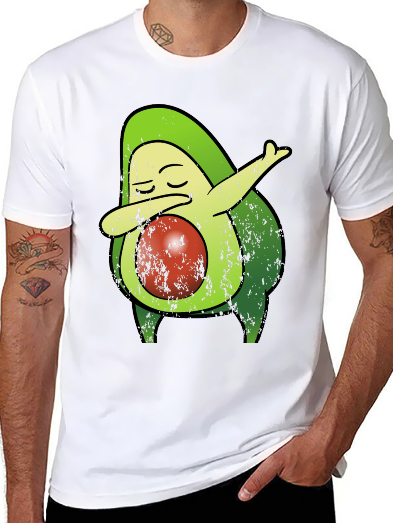 Dabbing Avocado Graphic Tee - Funny Food T-Shirt