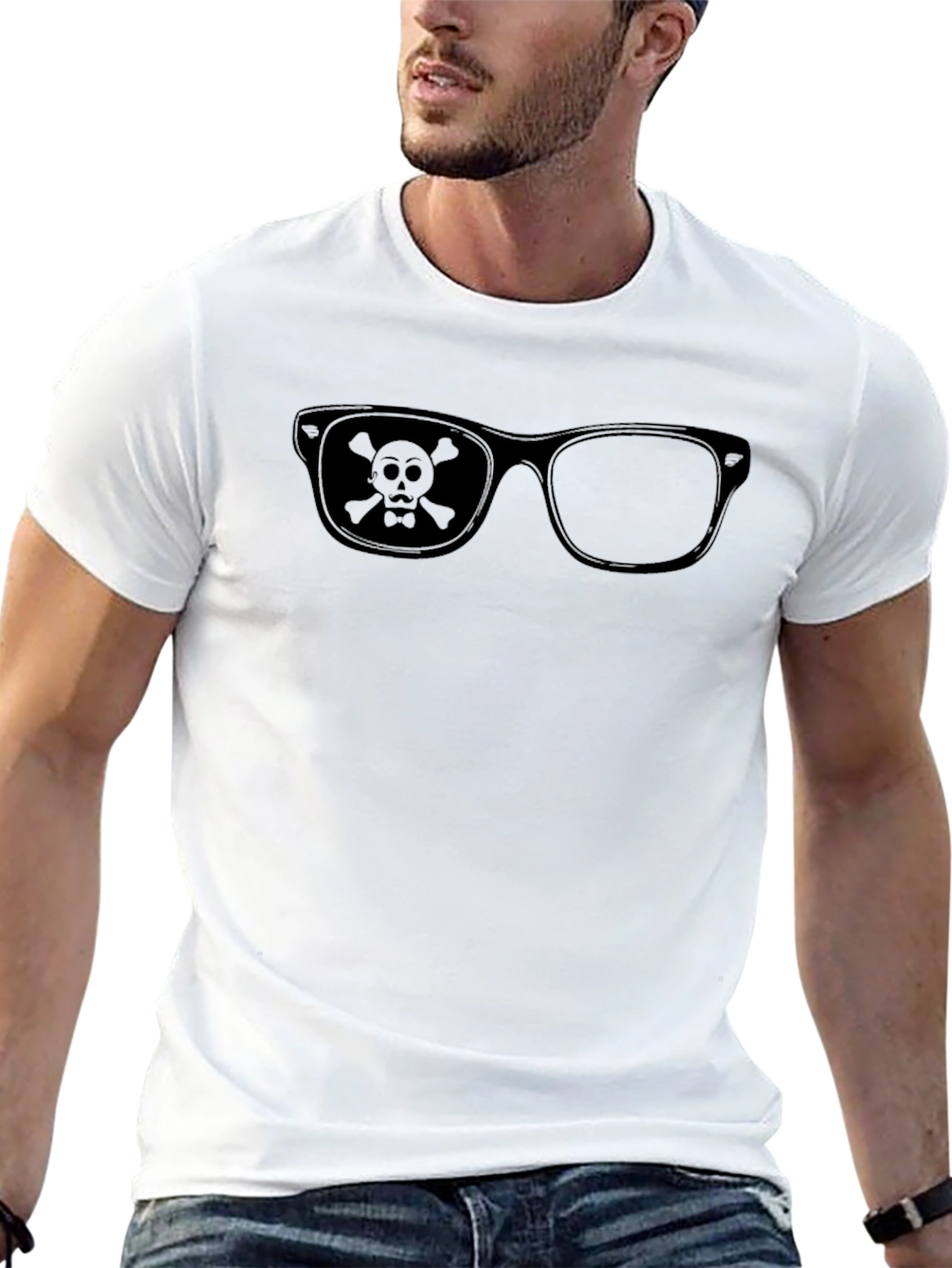 Pirate Glasses Graphic Tee - Mens Black T-Shirt