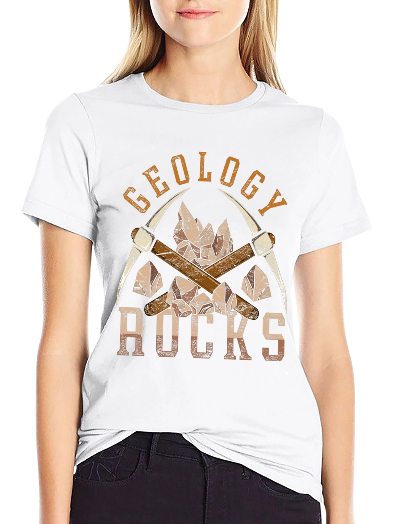 Geology Rocks T-Shirt - Pickaxe & Crystal Design