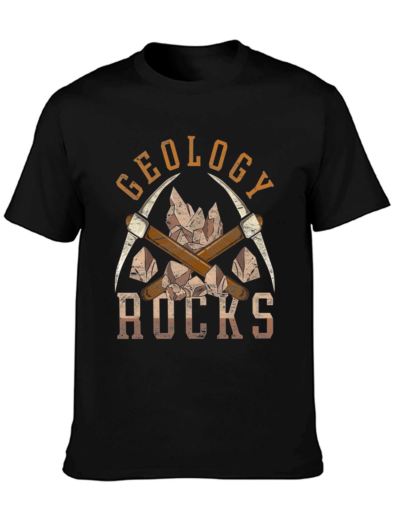 Geology Rocks T-Shirt - Pickaxe & Crystal Design