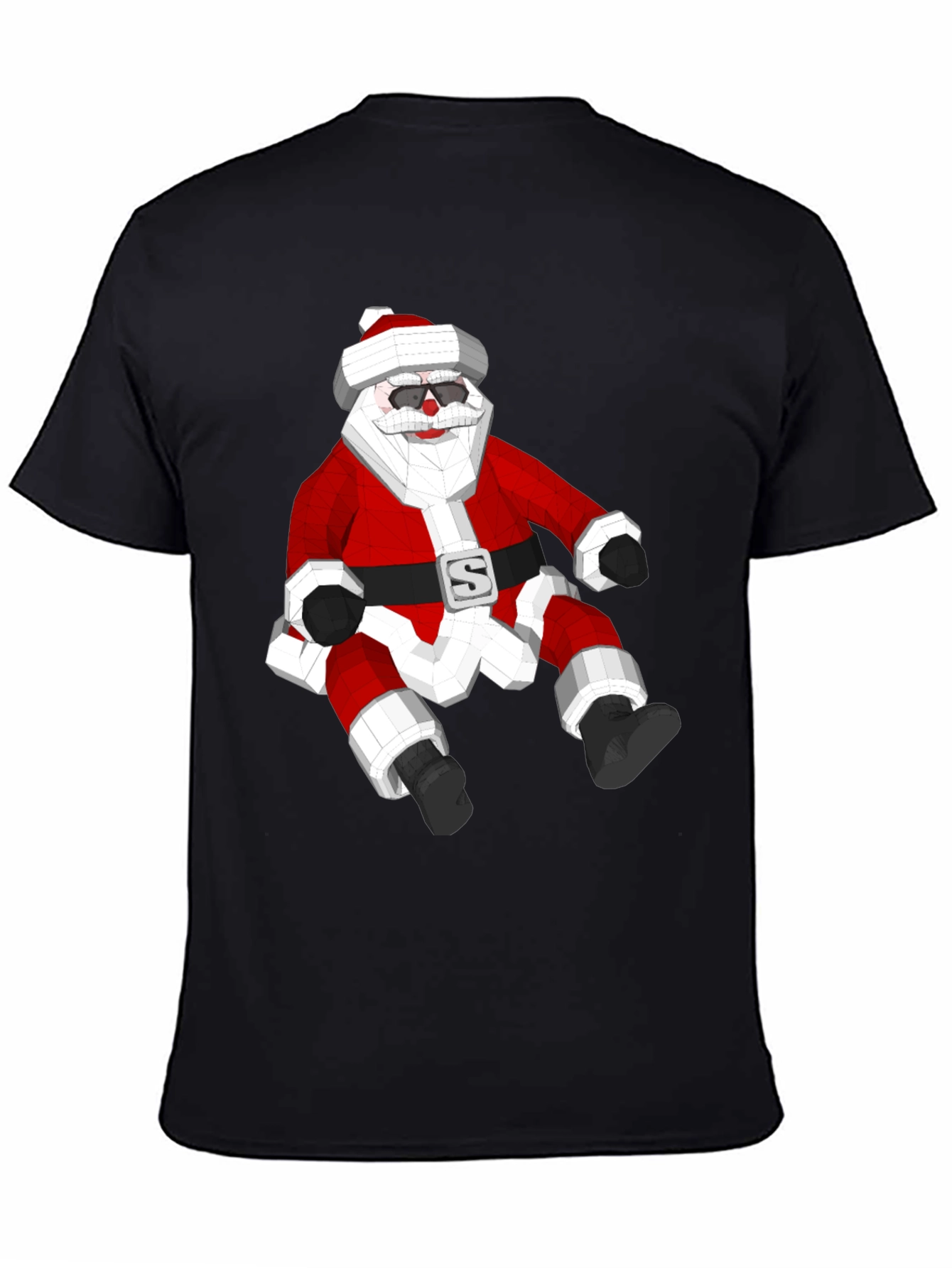 Geometric Santa T-Shirt - Holiday Style!