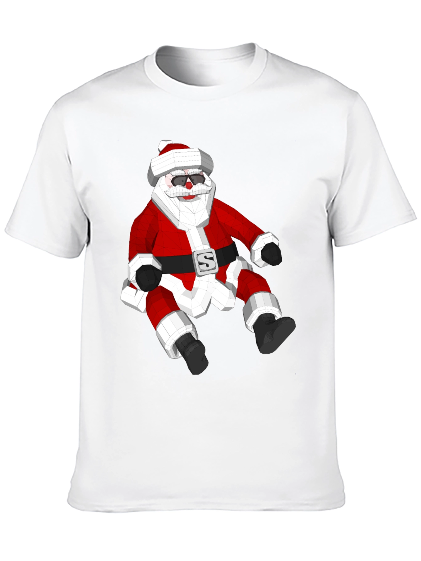 Geometric Santa T-Shirt - Holiday Style!