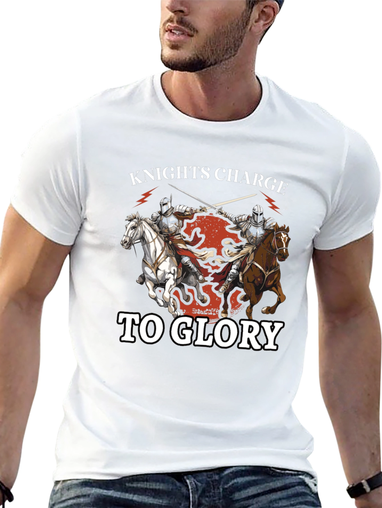 Knights Charge to Glory T-Shirt - Medieval Design