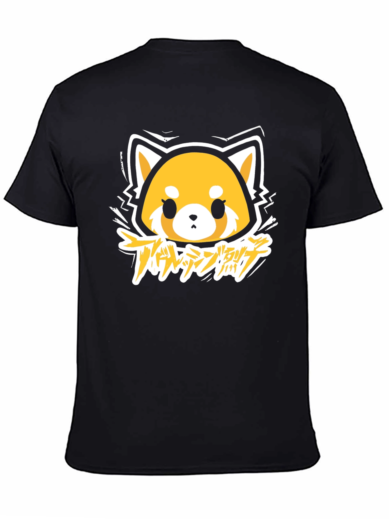 Aggretsuko Anime Graphic Tee - Black Cotton T-Shirt