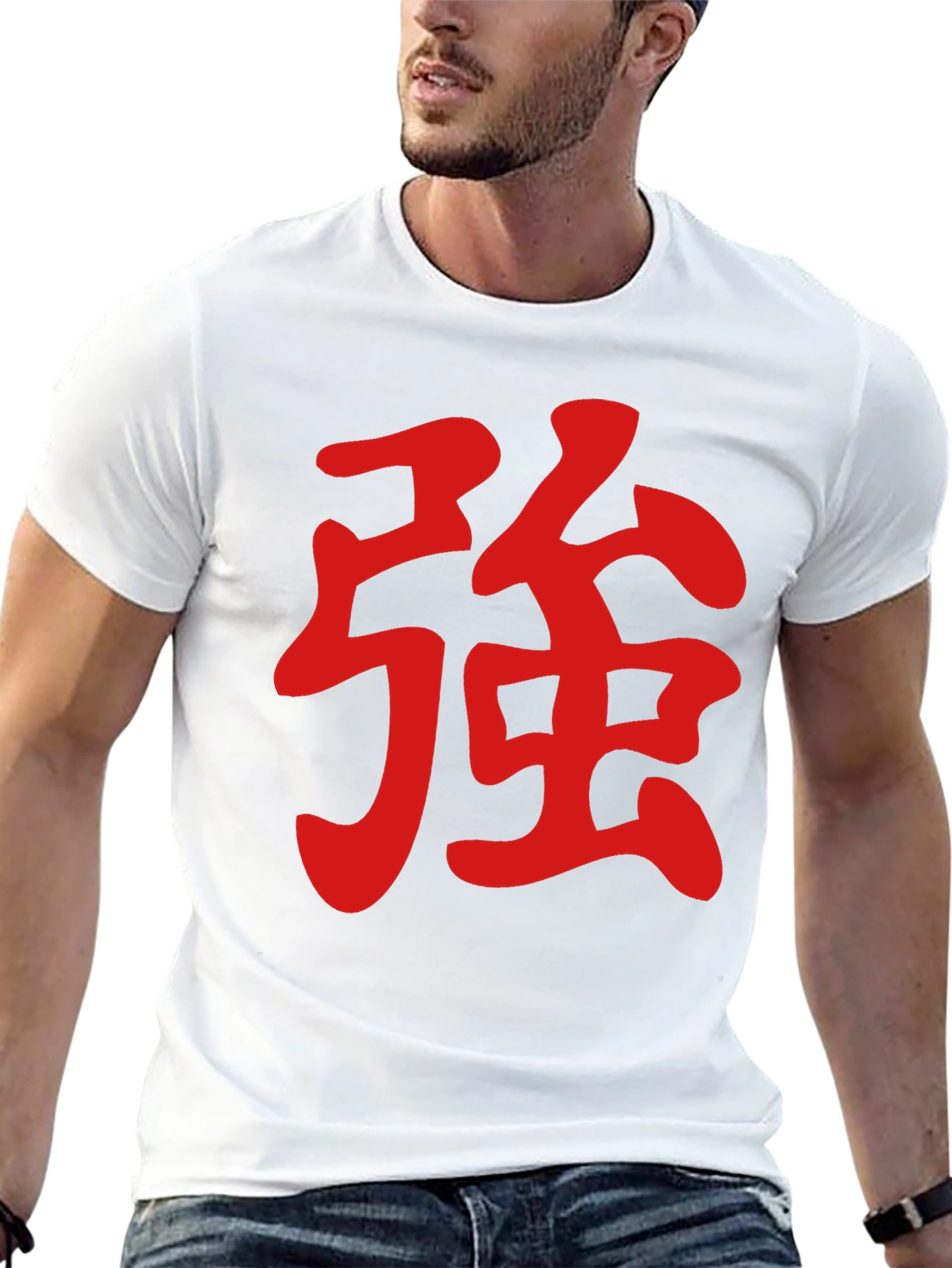 Red Kanji Symbol on Black Tee
