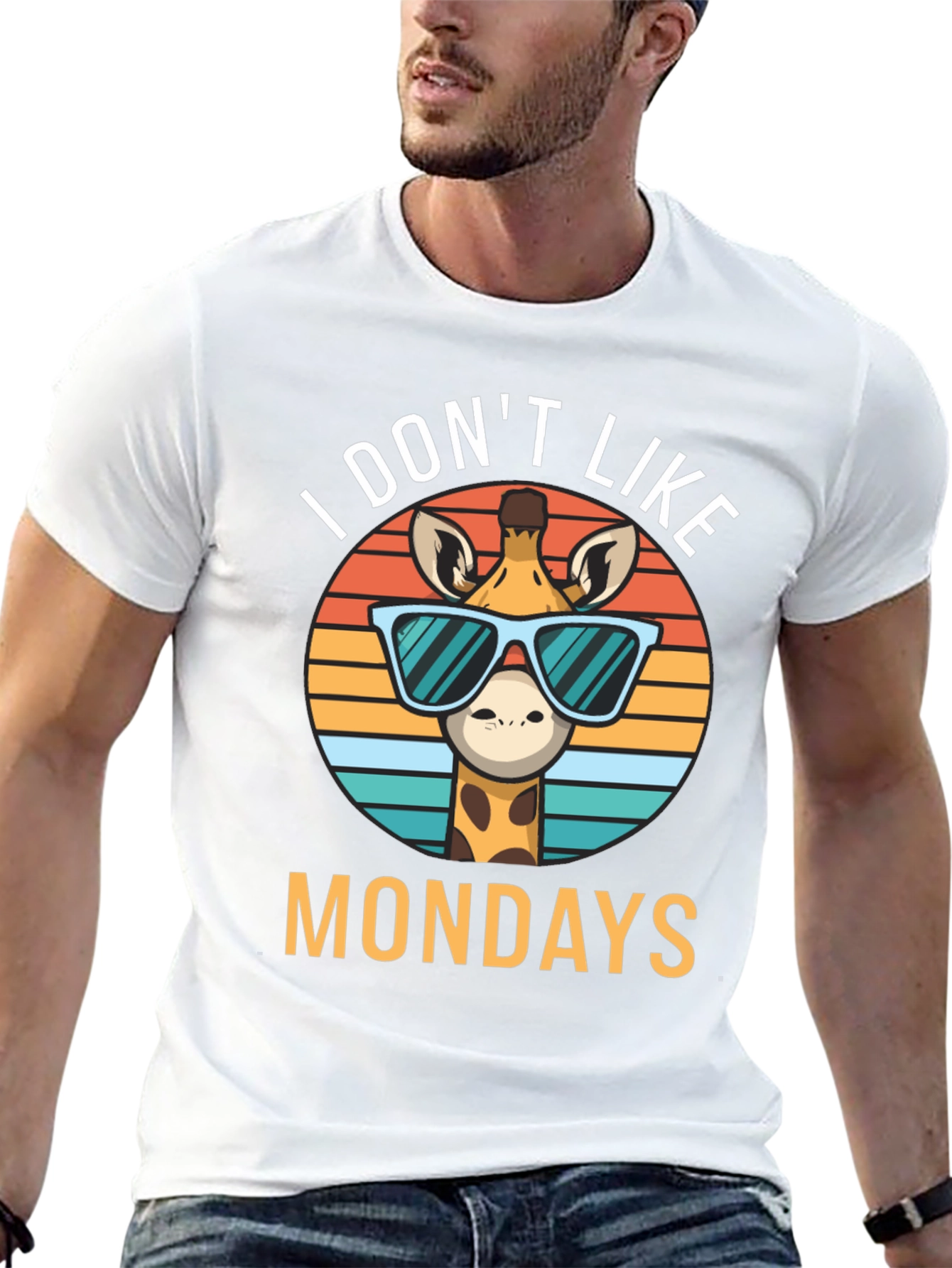 Funny Giraffe I Dont Like Mondays Graphic T-Shirt