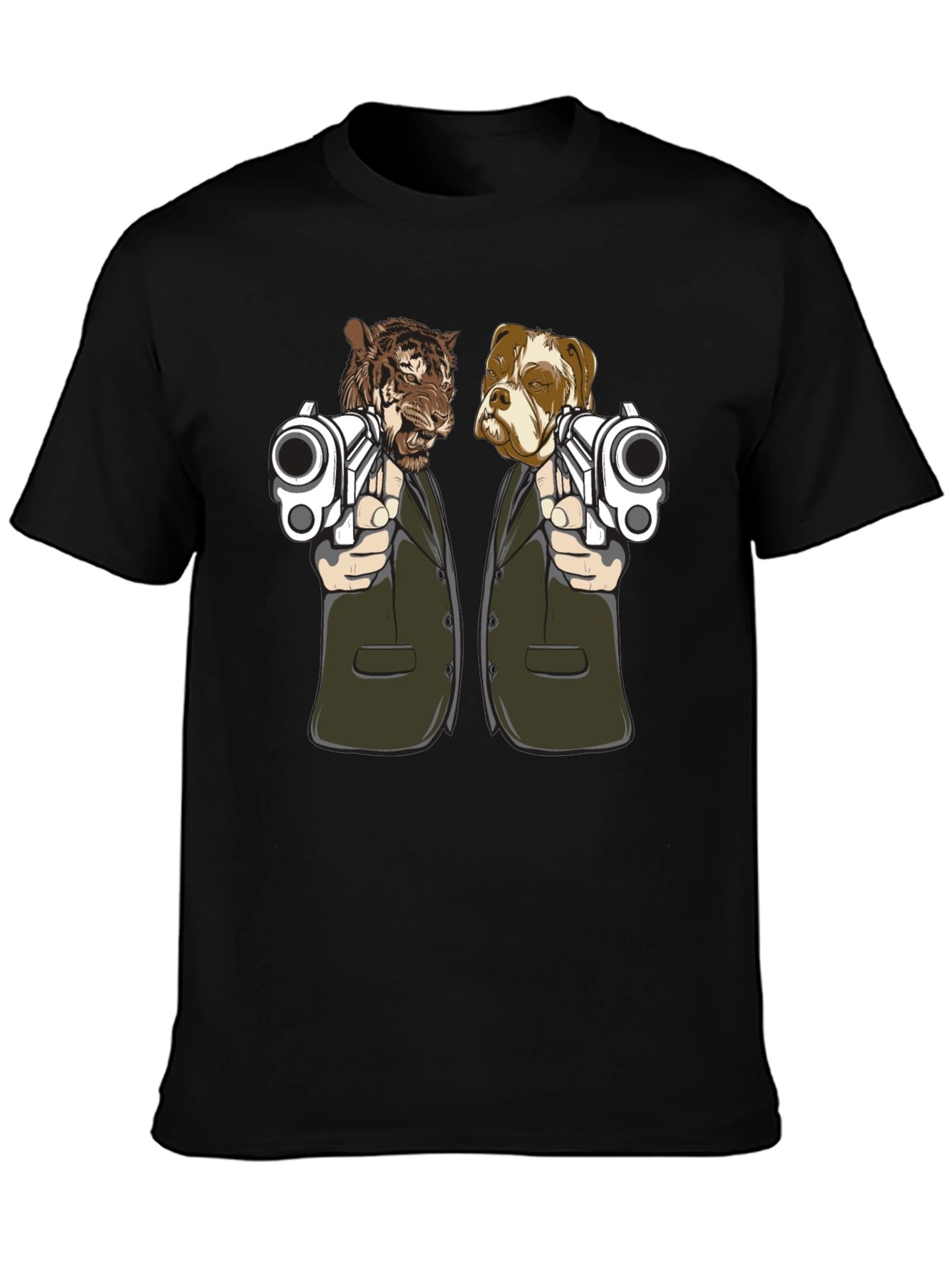 Gangster Animals Graphic Tee - Tiger & Dog