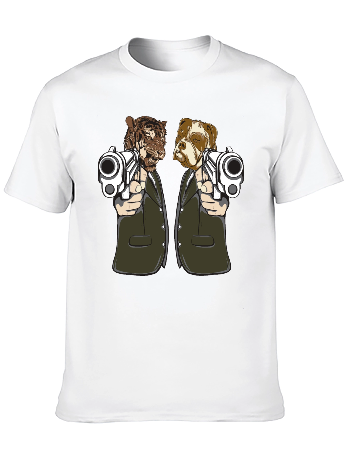 Gangster Animals Graphic Tee - Tiger & Dog