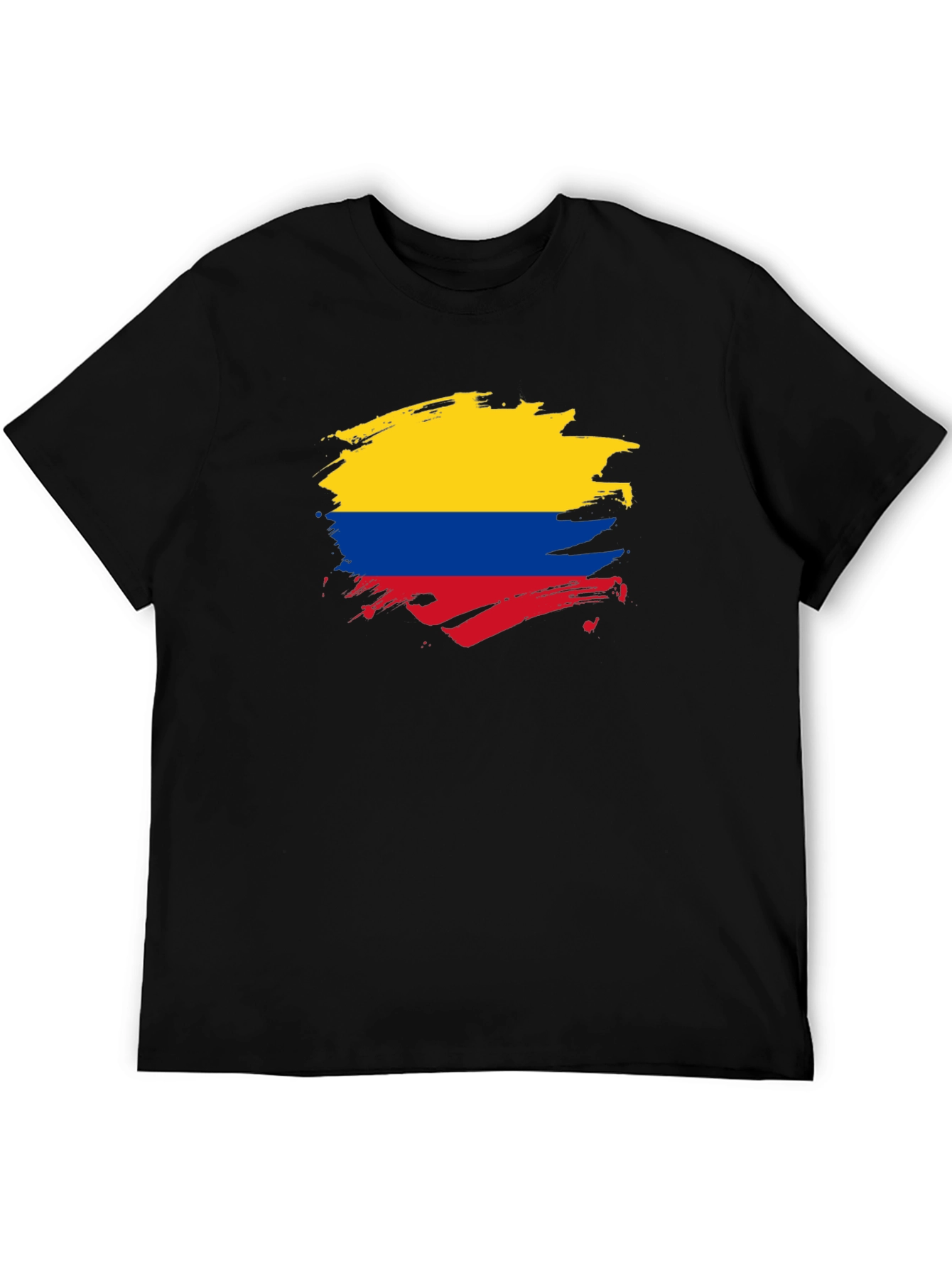 Colombia Flag T-Shirt - Brush Stroke Design