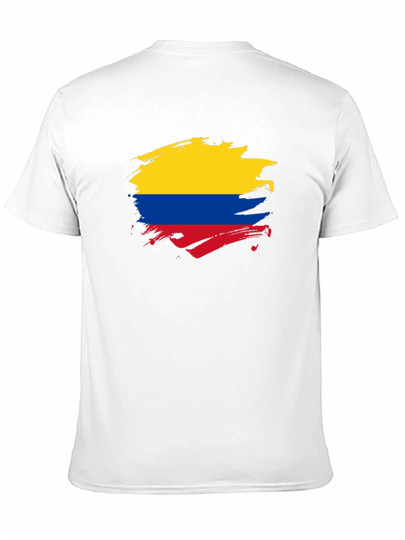 Colombia Flag T-Shirt - Brush Stroke Design