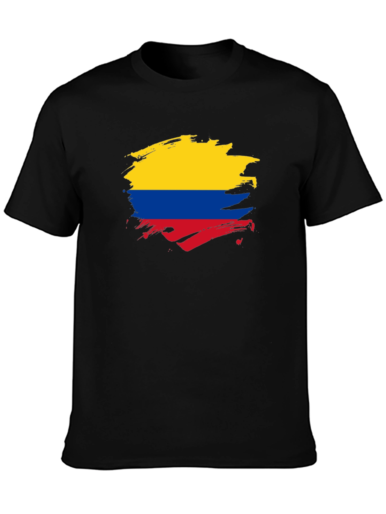 Colombia Flag T-Shirt - Brush Stroke Design
