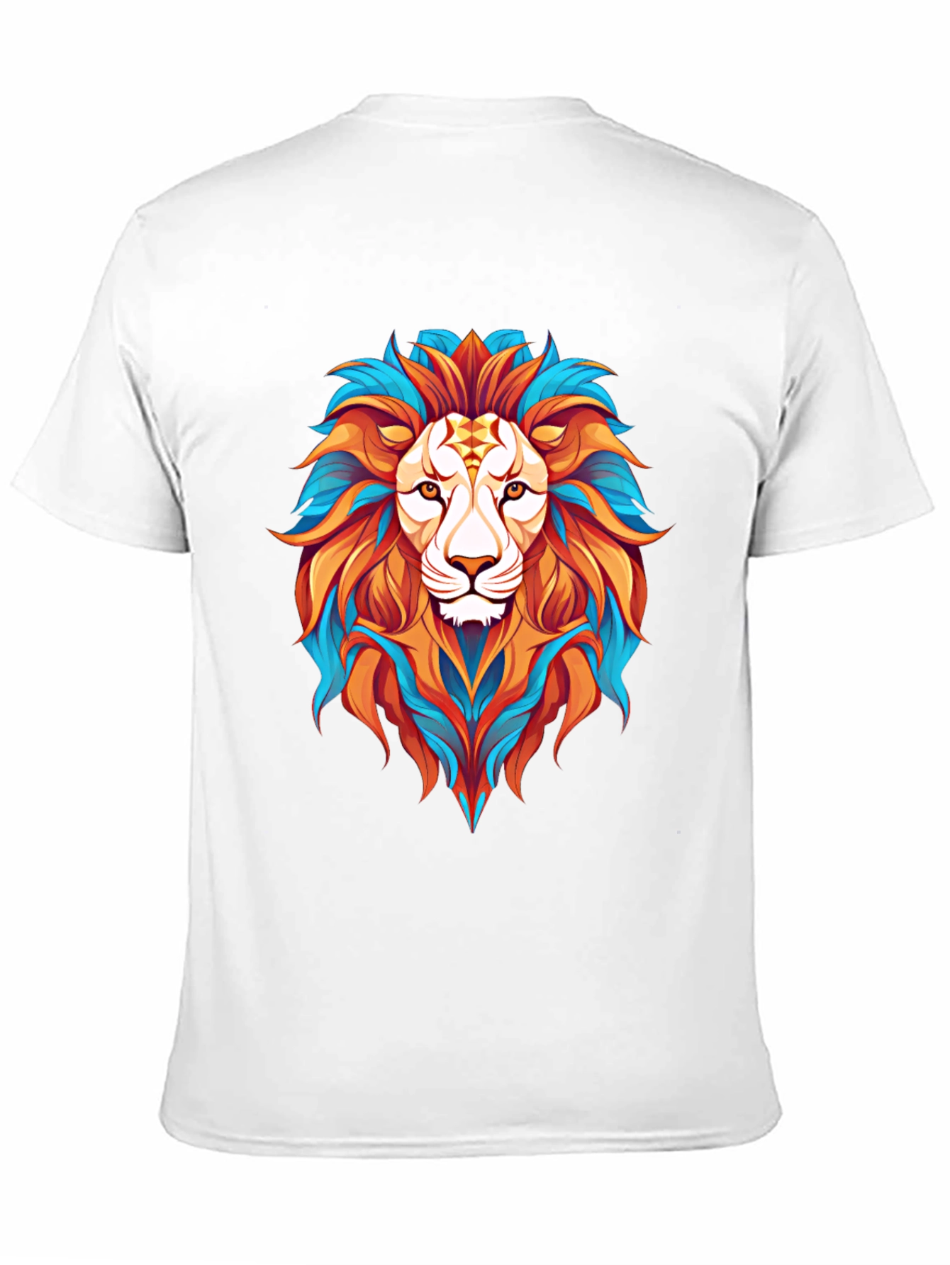 Vibrant Lion Graphic Print Mens Black T-Shirt