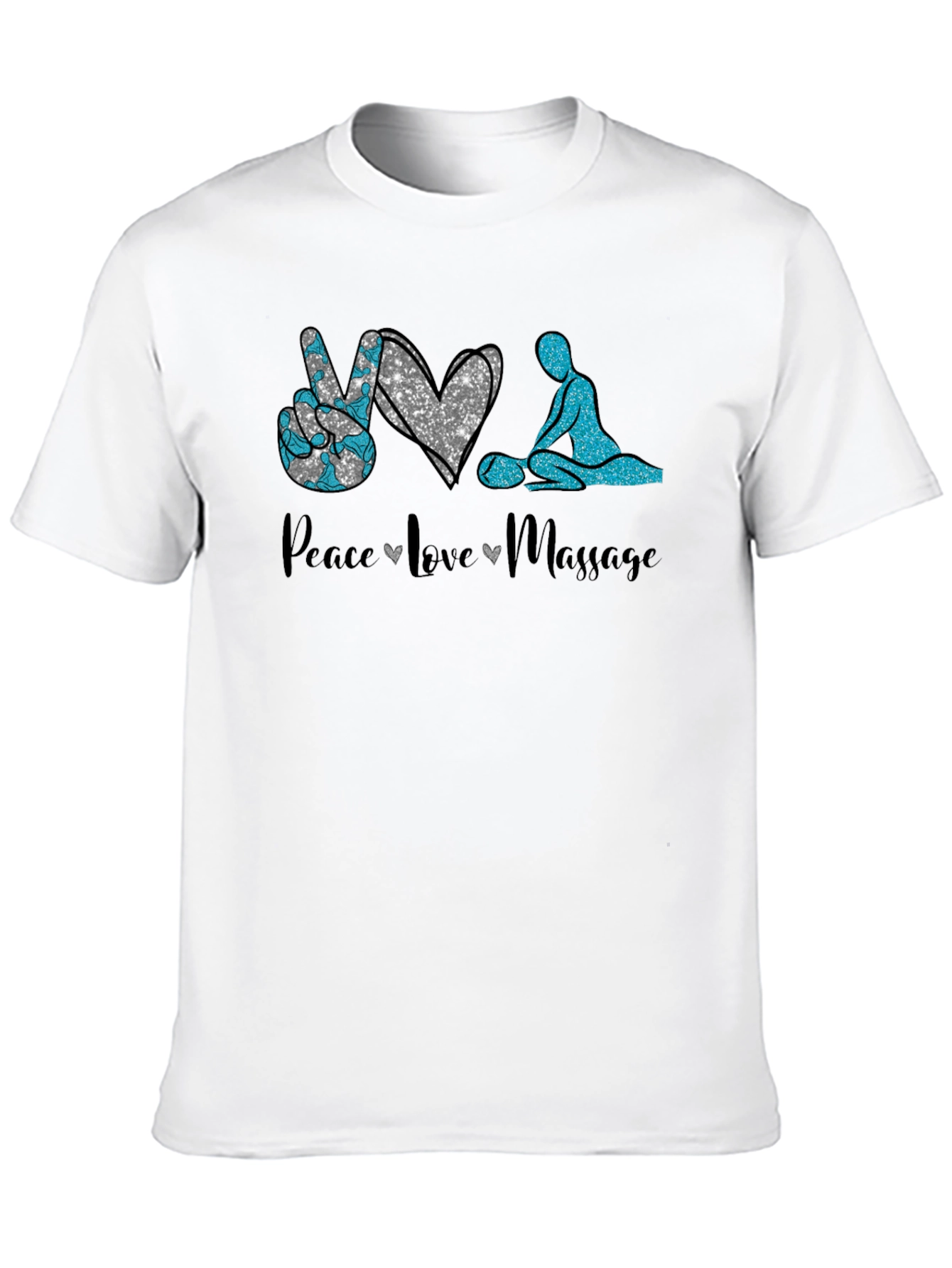 Peace Love Massage Black T-Shirt