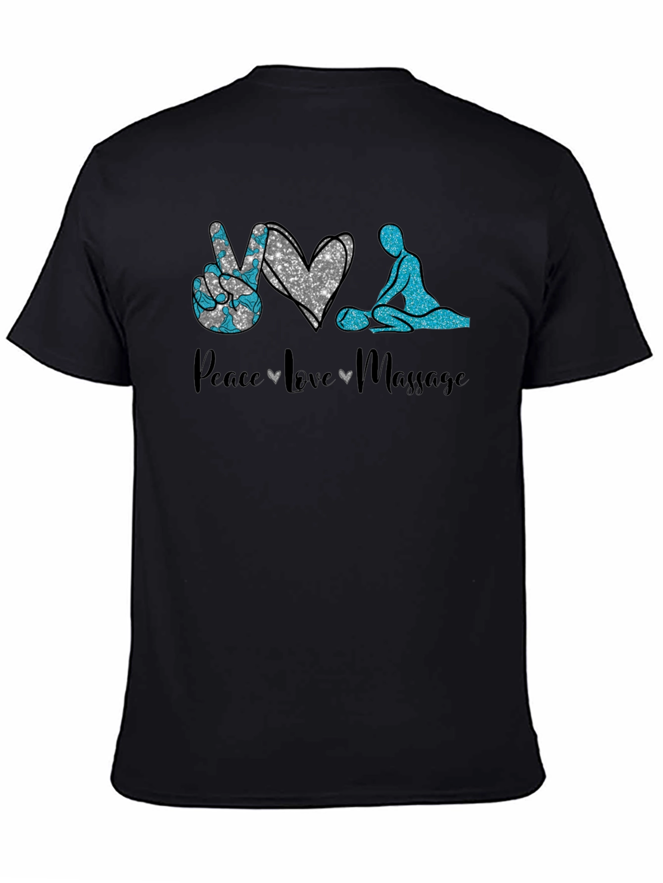 Peace Love Massage Black T-Shirt