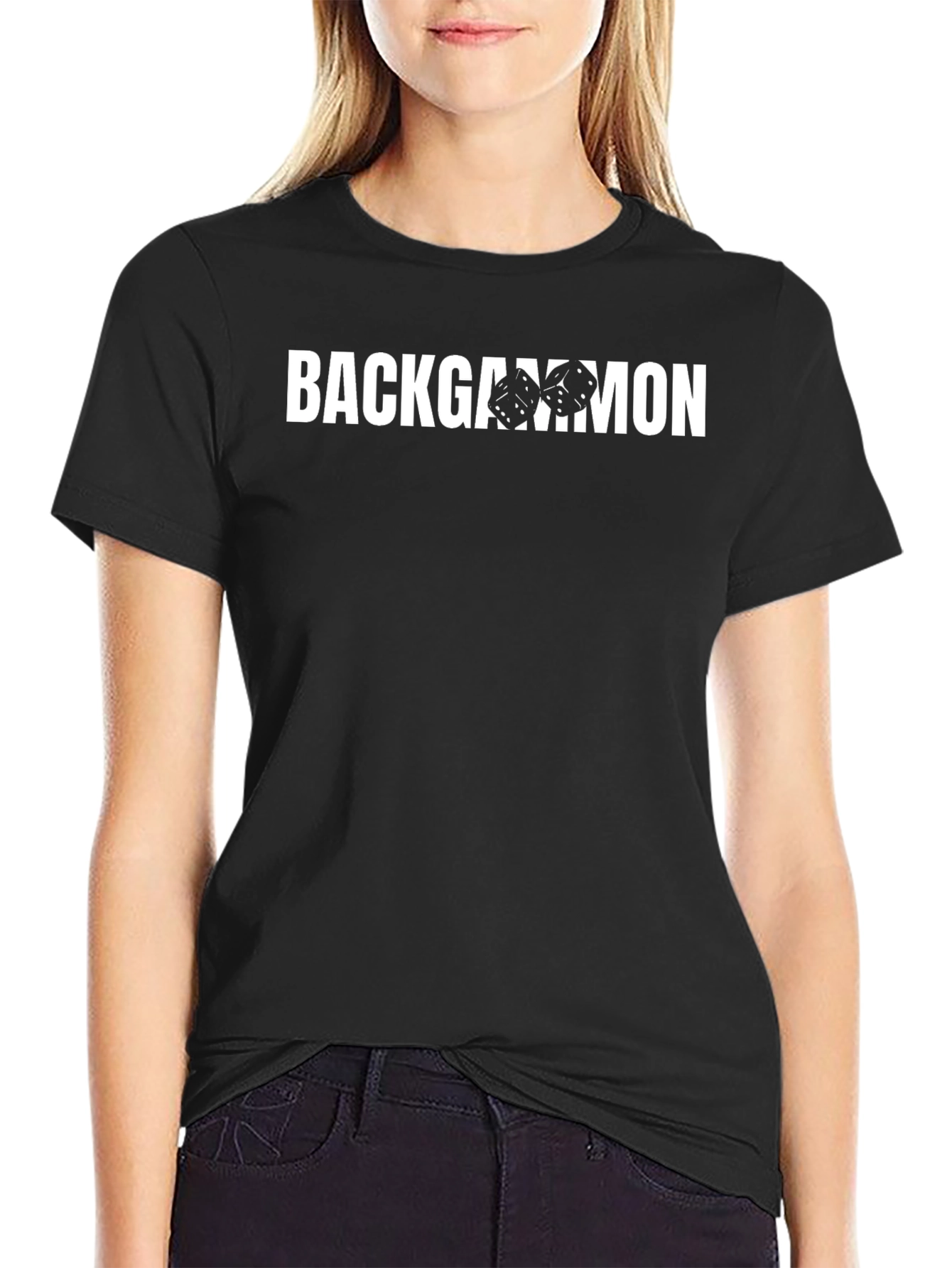 Backgammon Dice Graphic Black T-Shirt