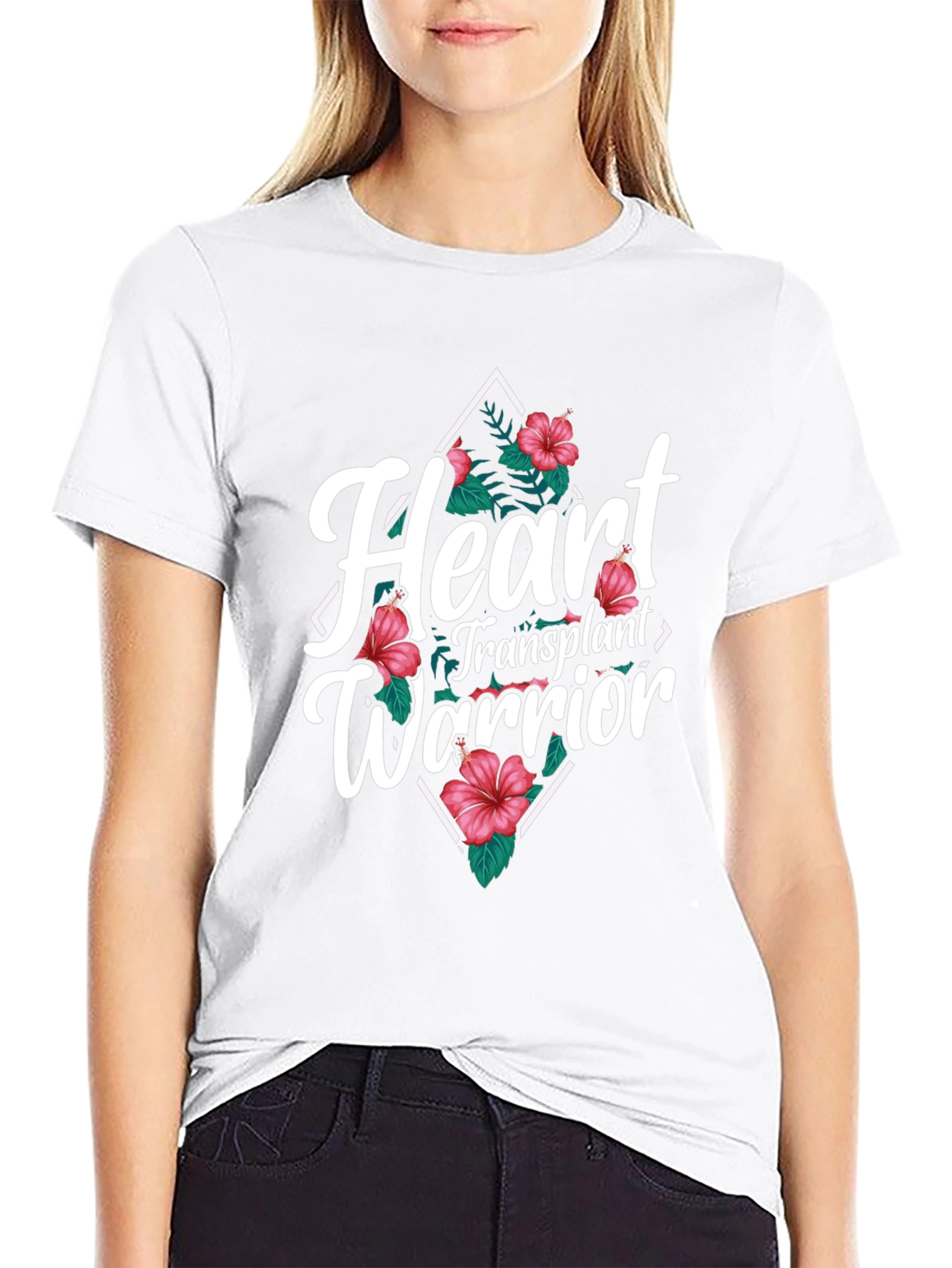 Heart Transplant Warrior Floral T-Shirt