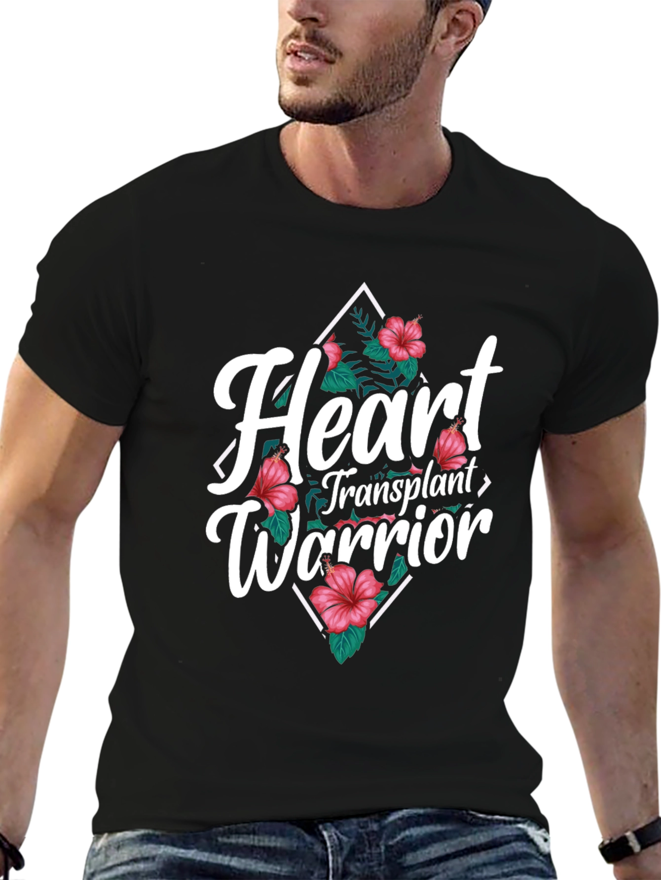 Heart Transplant Warrior Floral T-Shirt