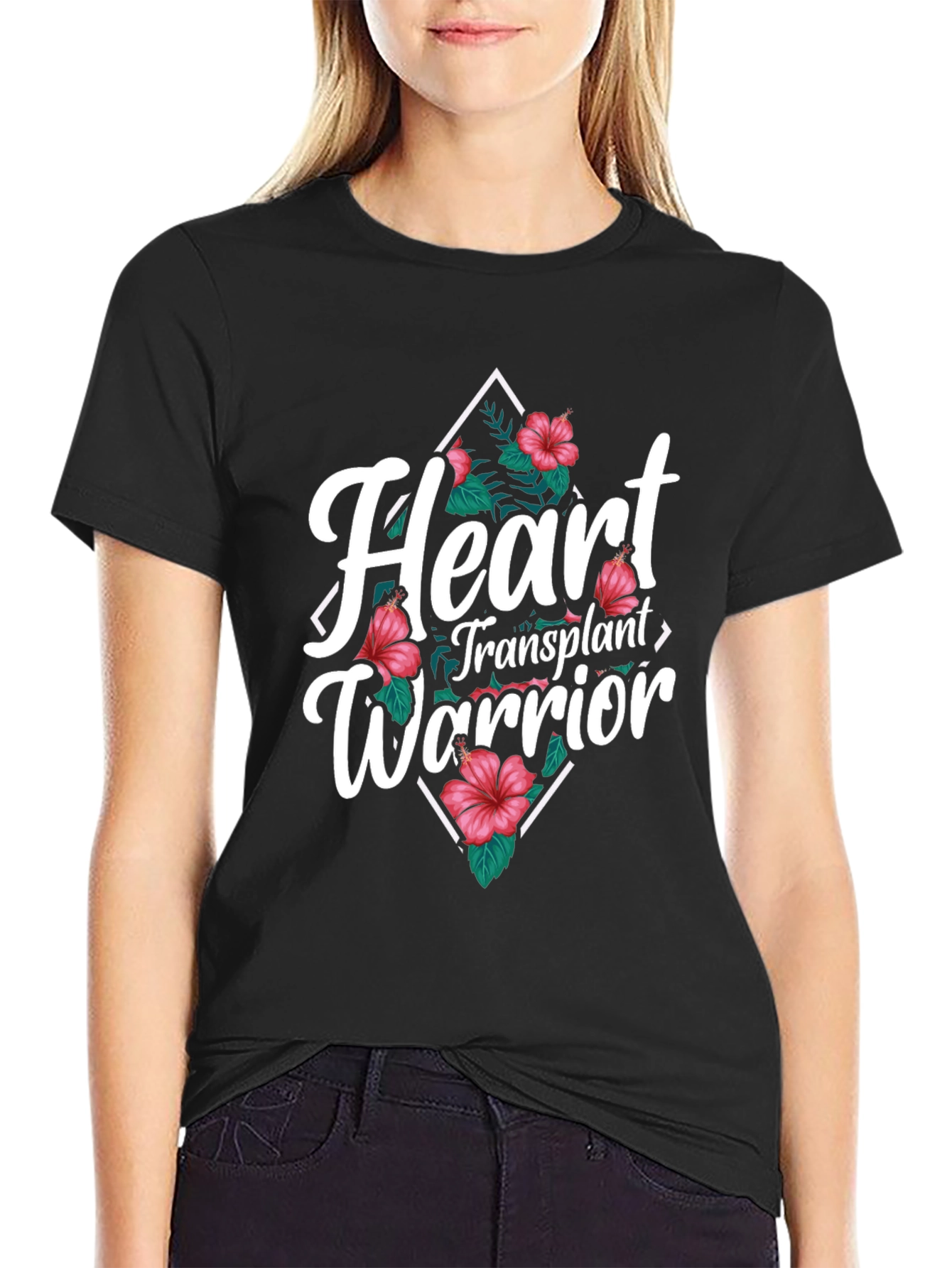 Heart Transplant Warrior Floral T-Shirt