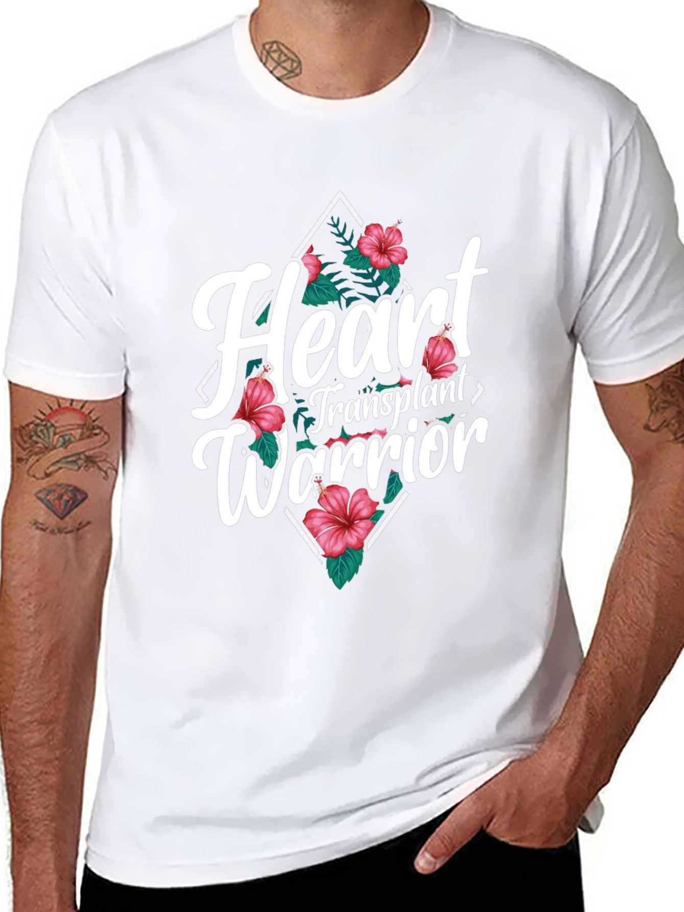 Heart Transplant Warrior Floral T-Shirt