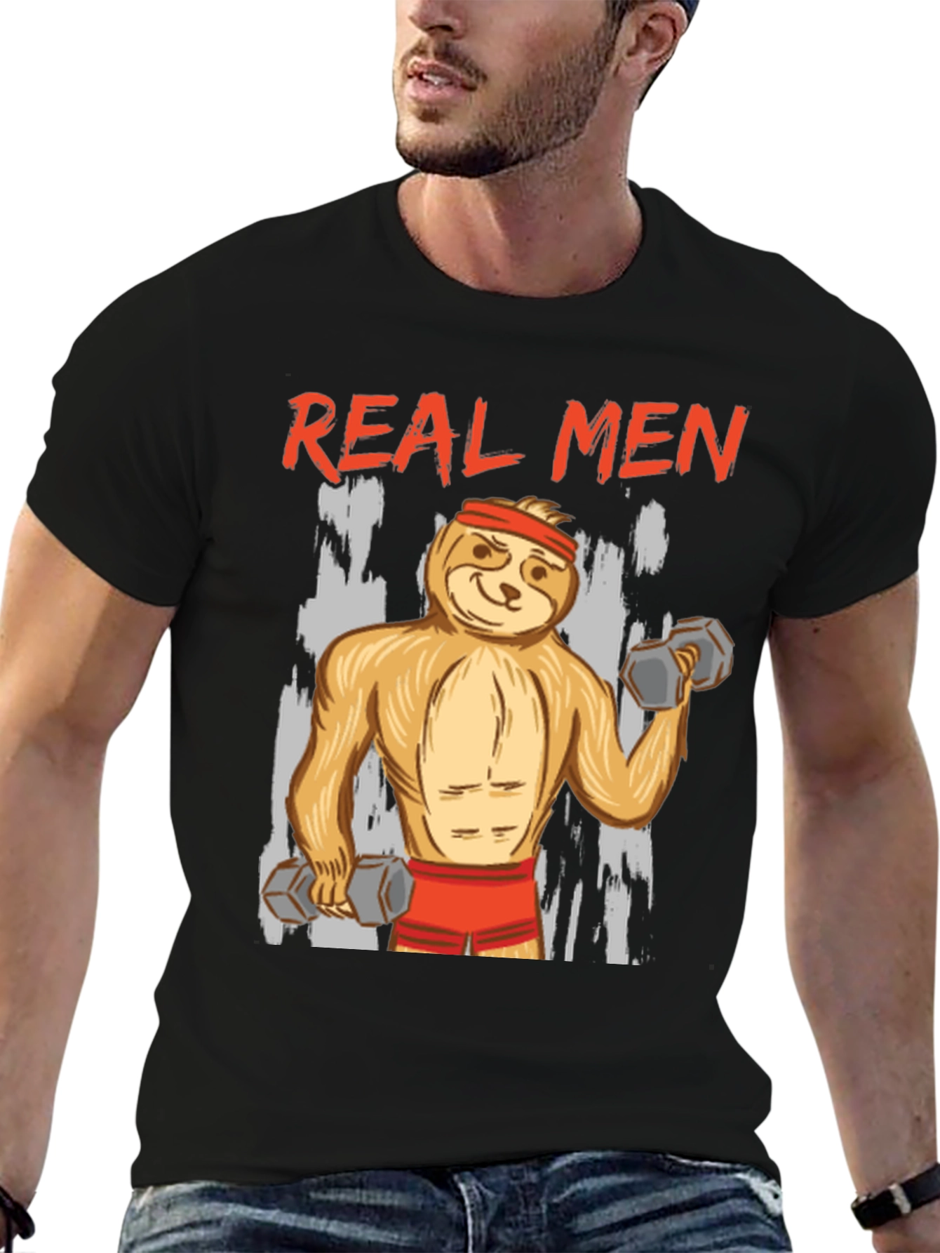 Real Men Sloth Gym T-Shirt