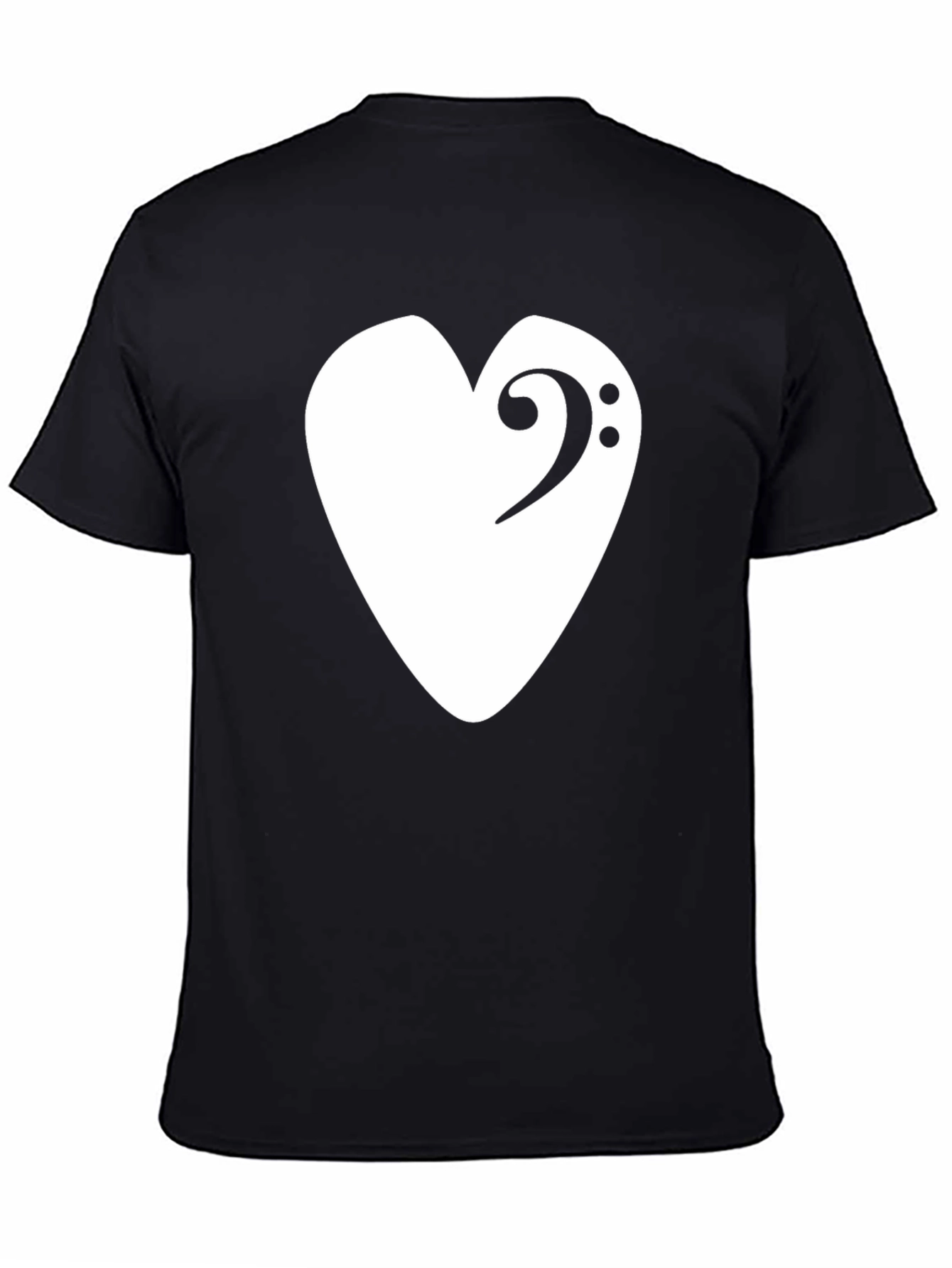 Bass Clef Heart T-Shirt - Musical Love