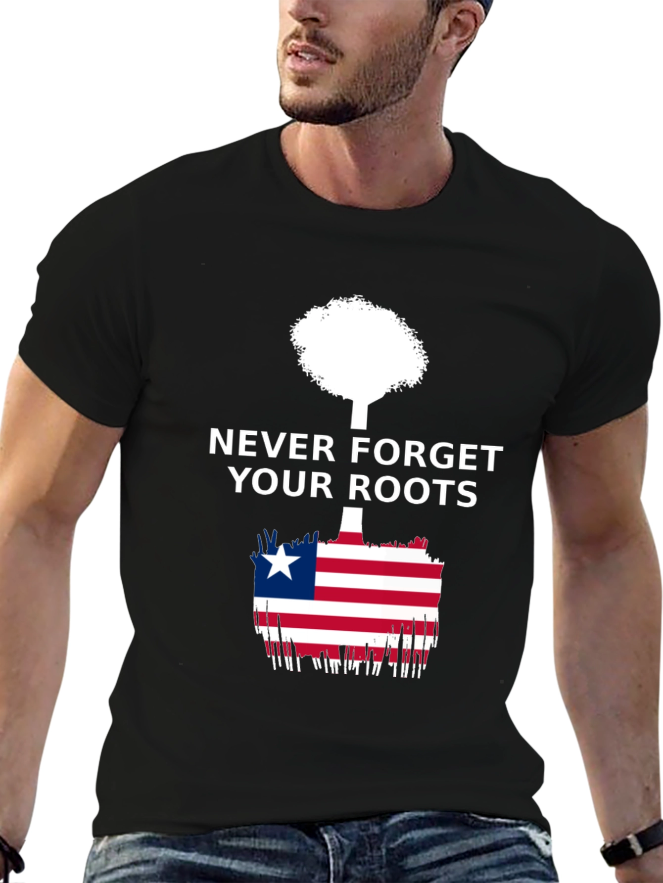 Never Forget Your Roots Liberia Flag T-Shirt