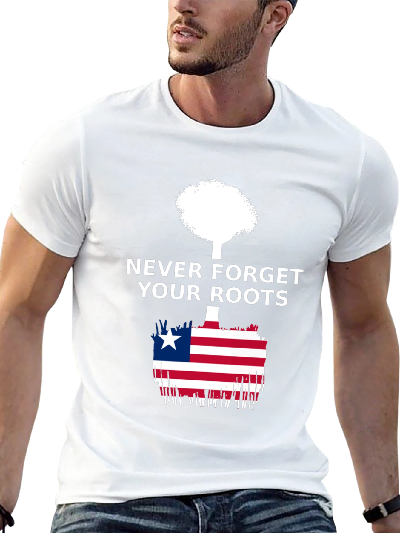 Never Forget Your Roots Liberia Flag T-Shirt