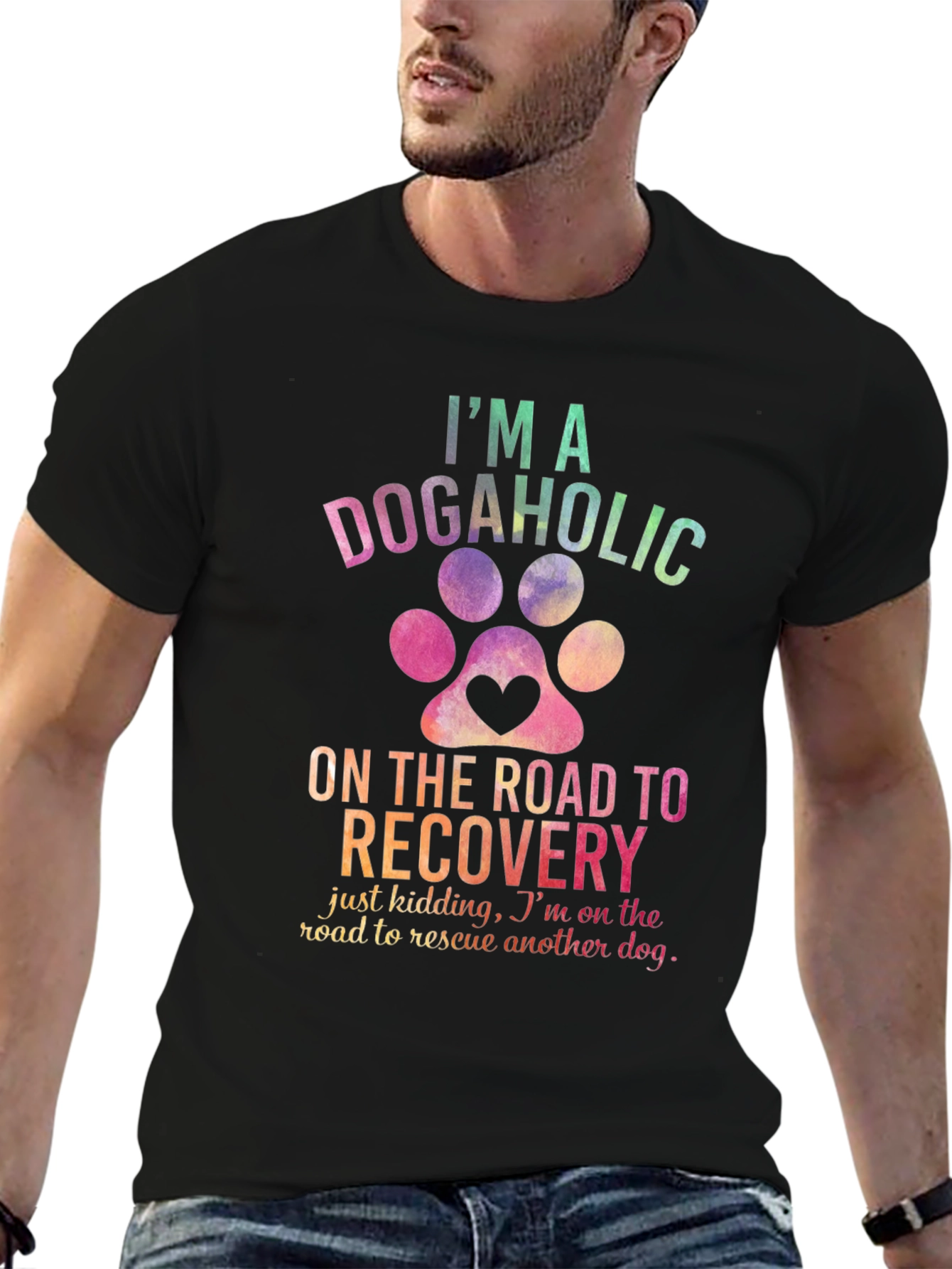 Dogaholic Recovery Graphic T-Shirt