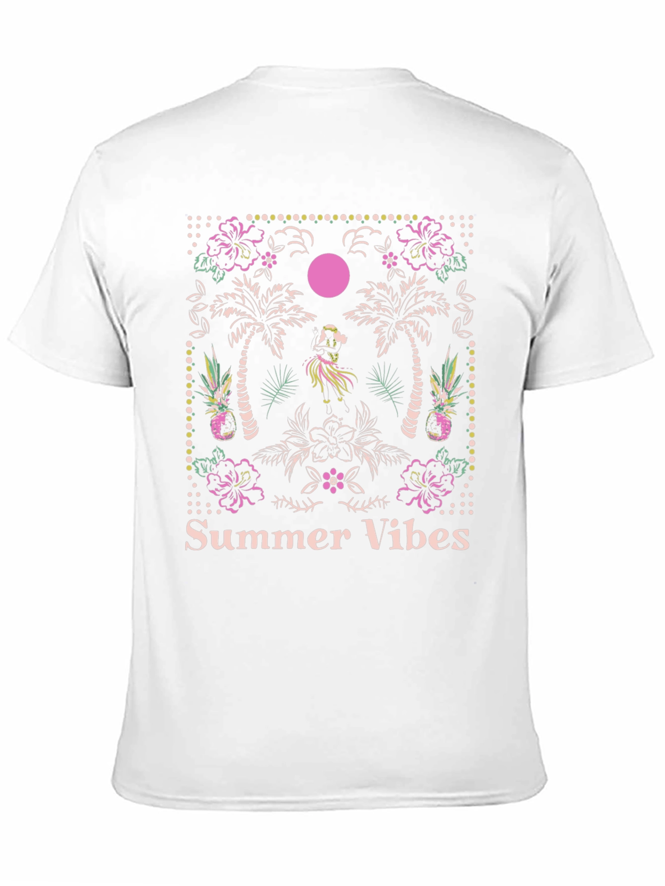 Summer Vibes Graphic Tee - Tropical Island Design