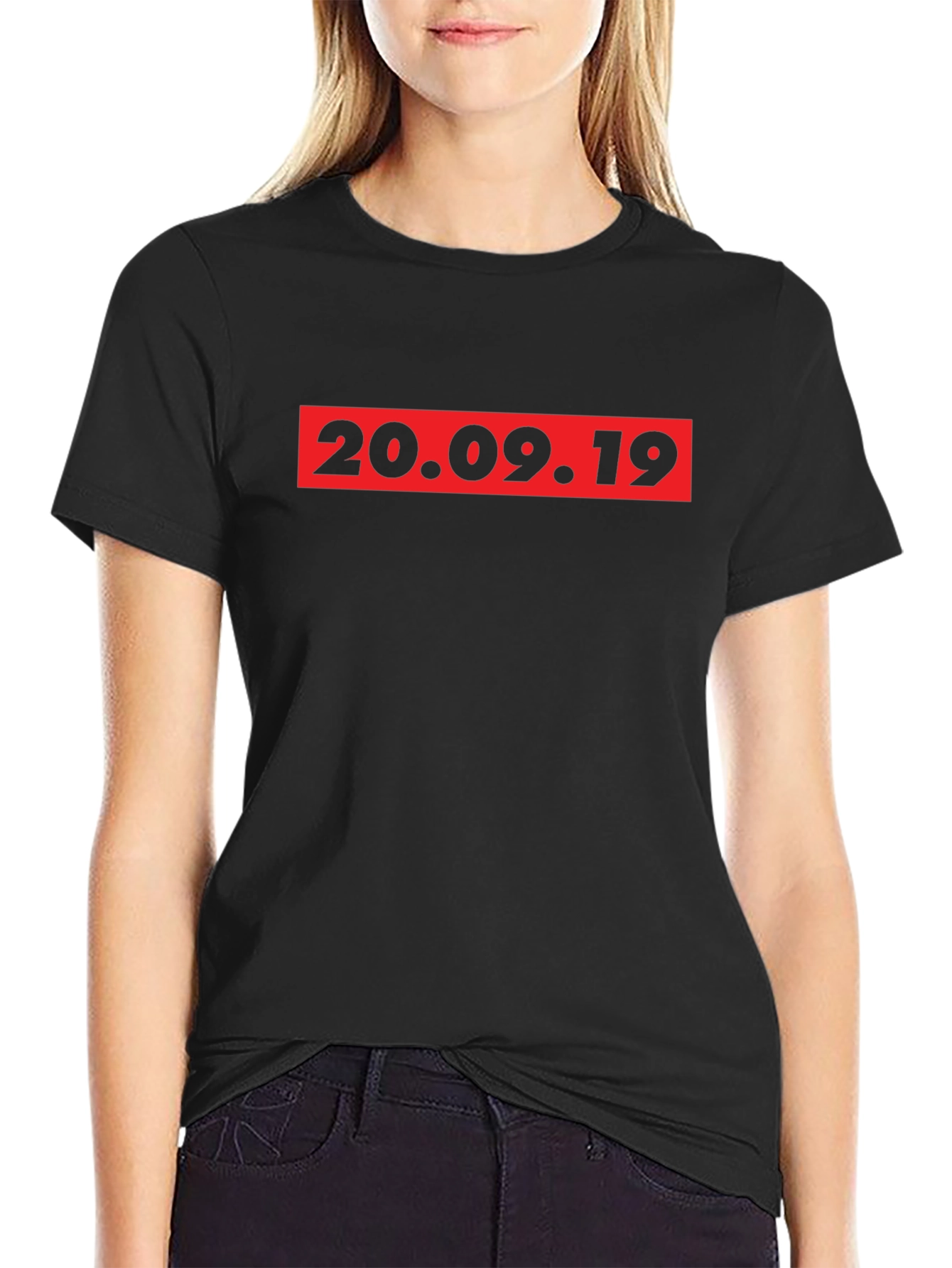 20.09.19 Graphic Tee - Black Crew Neck T-Shirt