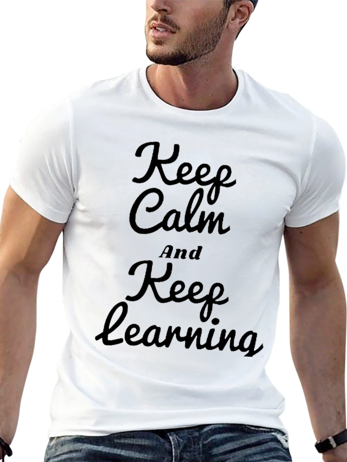 Keep Calm and Keep Learning Black T-Shirt