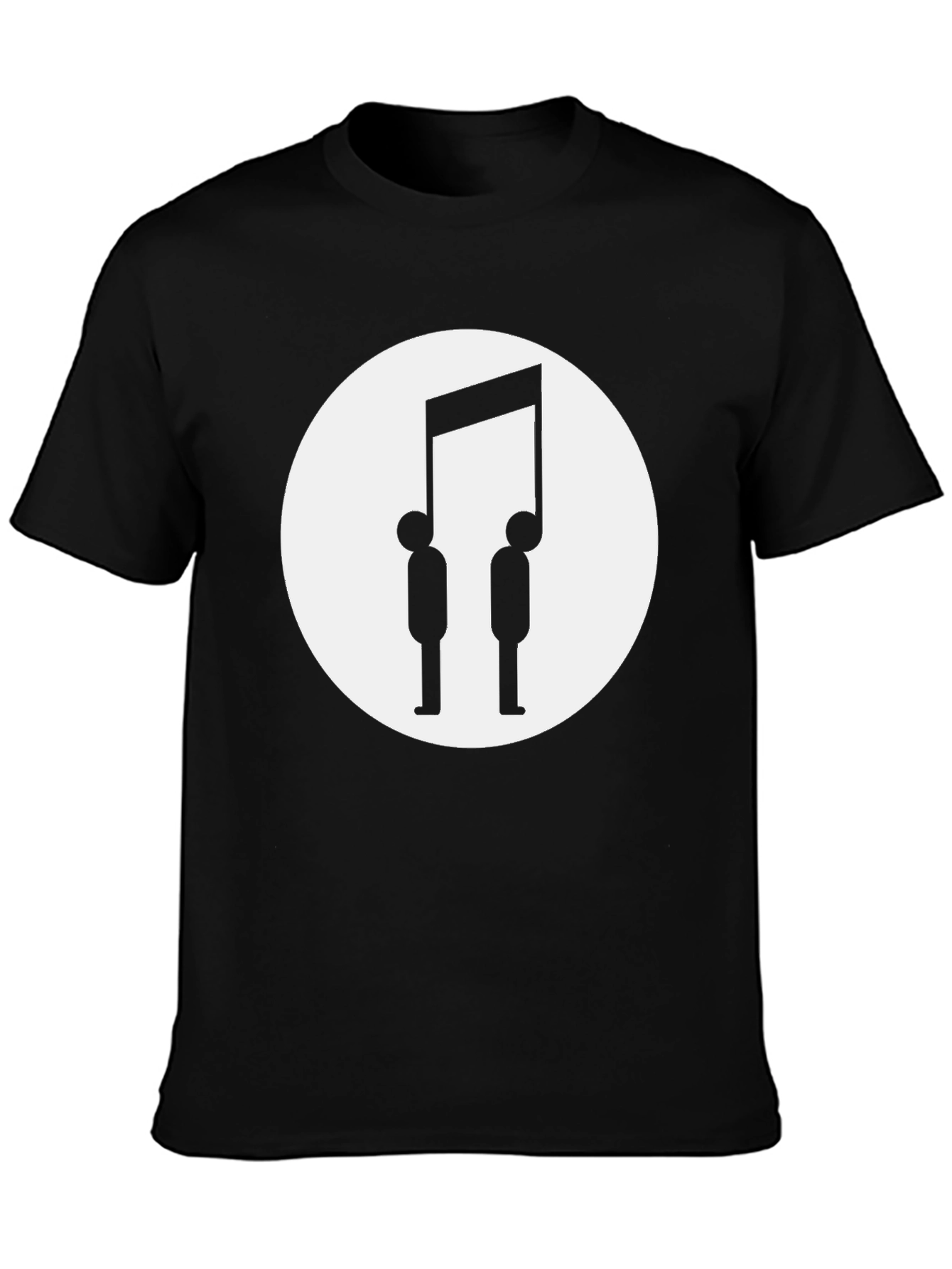 Music Note People Graphic T-Shirt - Black