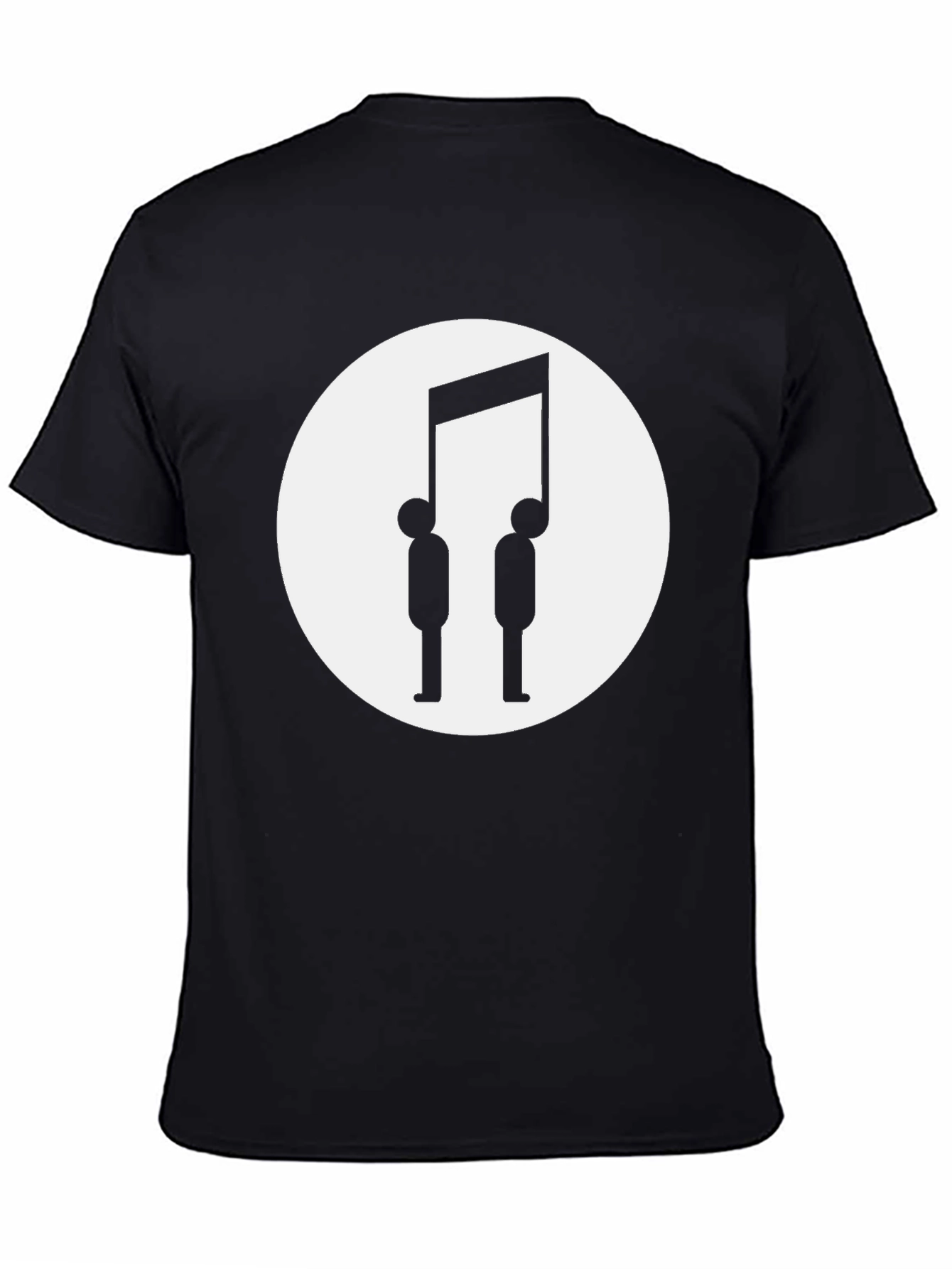 Music Note People Graphic T-Shirt - Black
