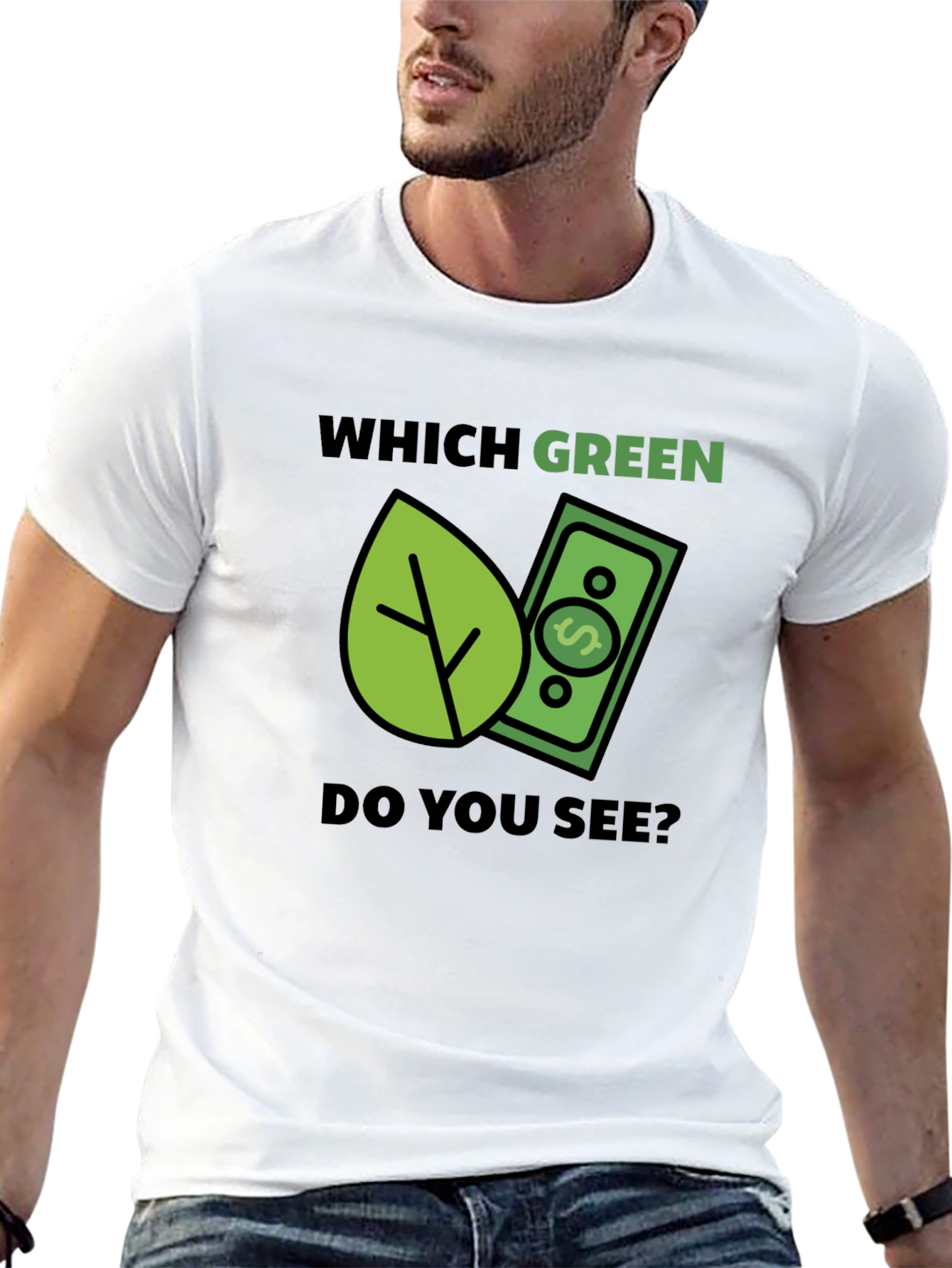 Which Green? T-Shirt - Eco & Money Design Tee