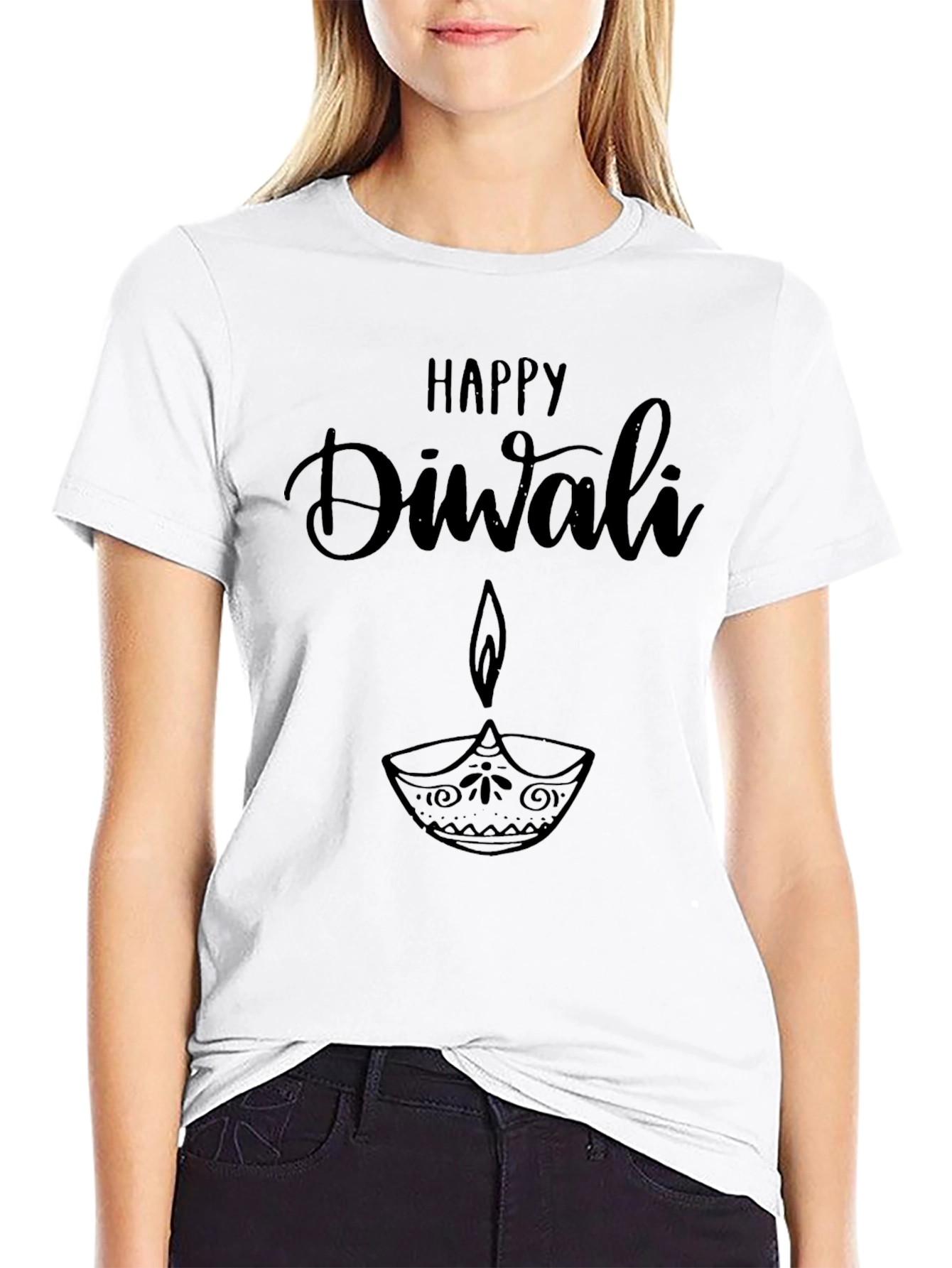 Happy Diwali Graphic T-Shirt - Black