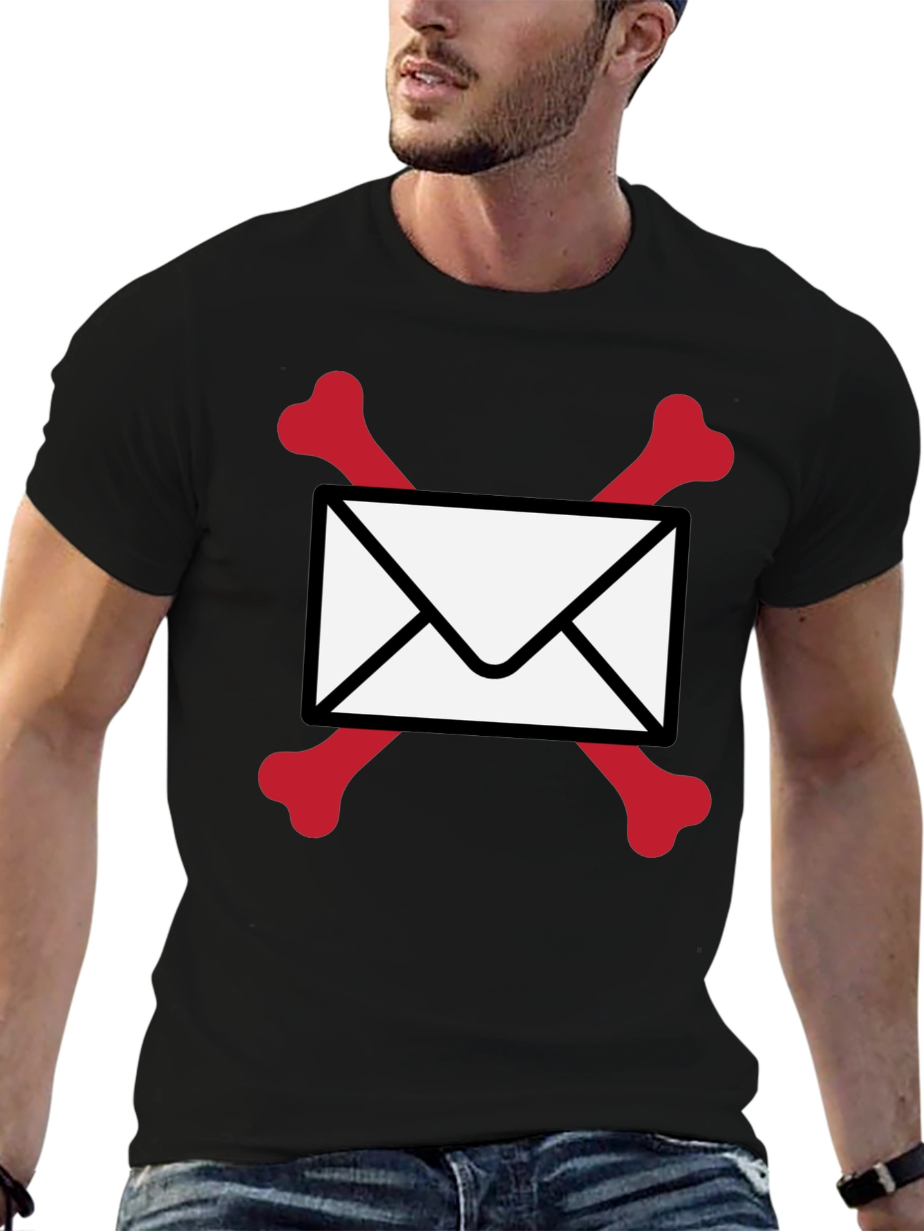 Skull & Bones Email T-Shirt - Black