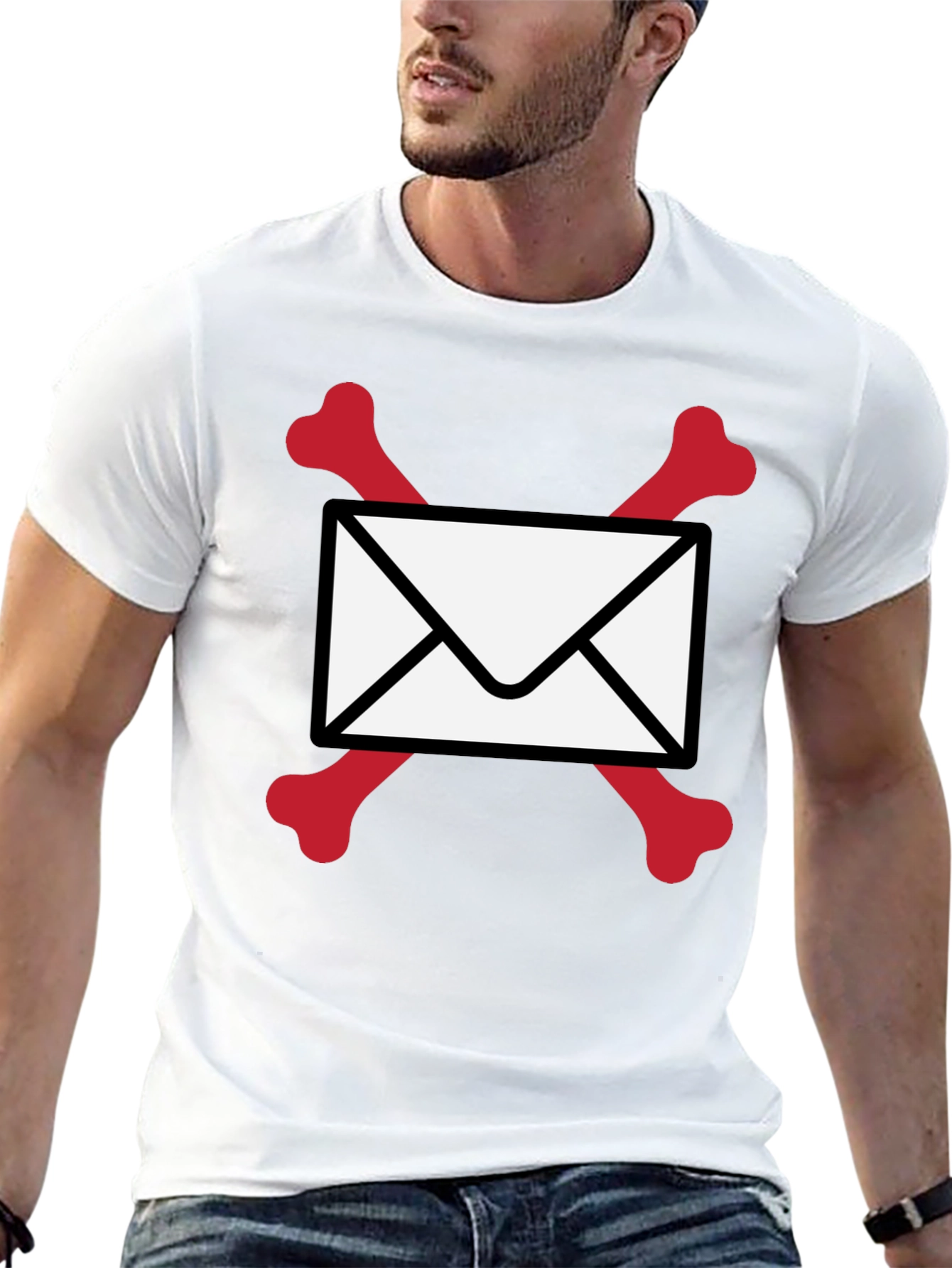 Skull & Bones Email T-Shirt - Black