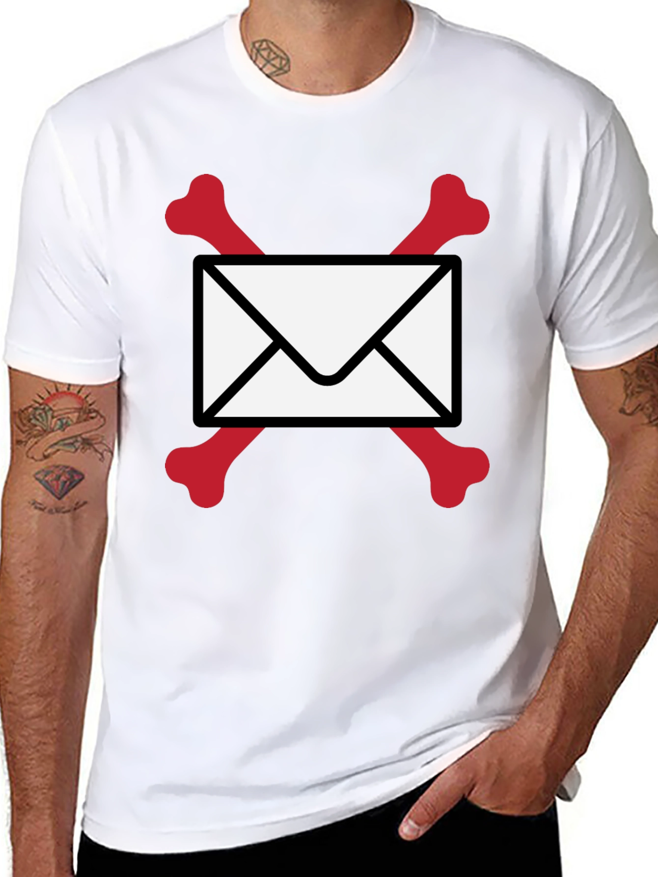 Skull & Bones Email T-Shirt - Black