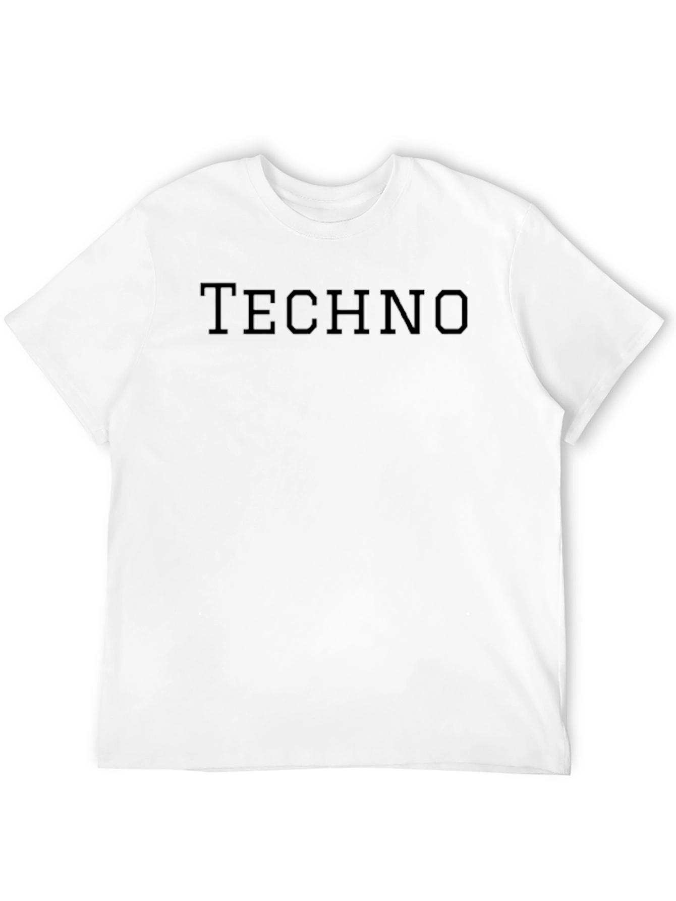 TECHNO Print Crew Neck Short Sleeve T-Shirt