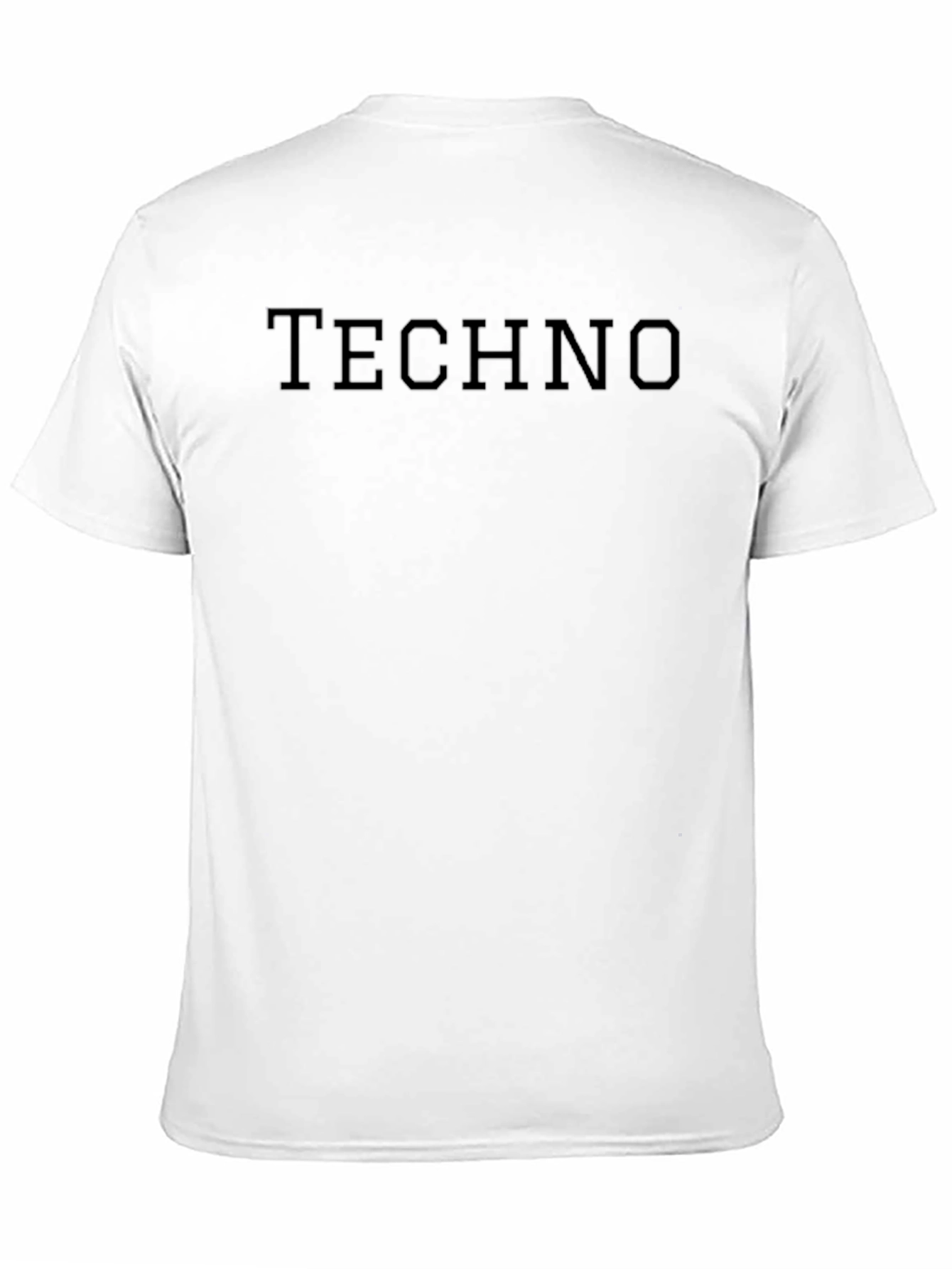 TECHNO Print Crew Neck Short Sleeve T-Shirt