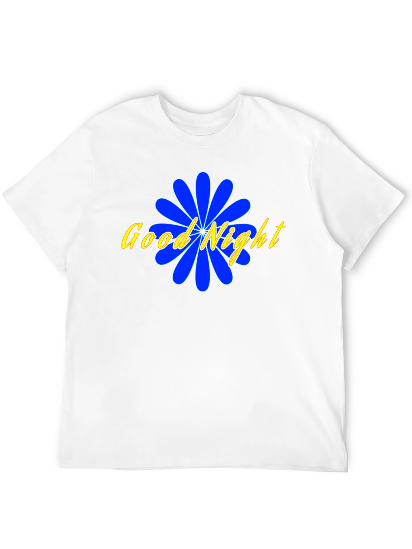 Good Night Floral Graphic Black T-Shirt