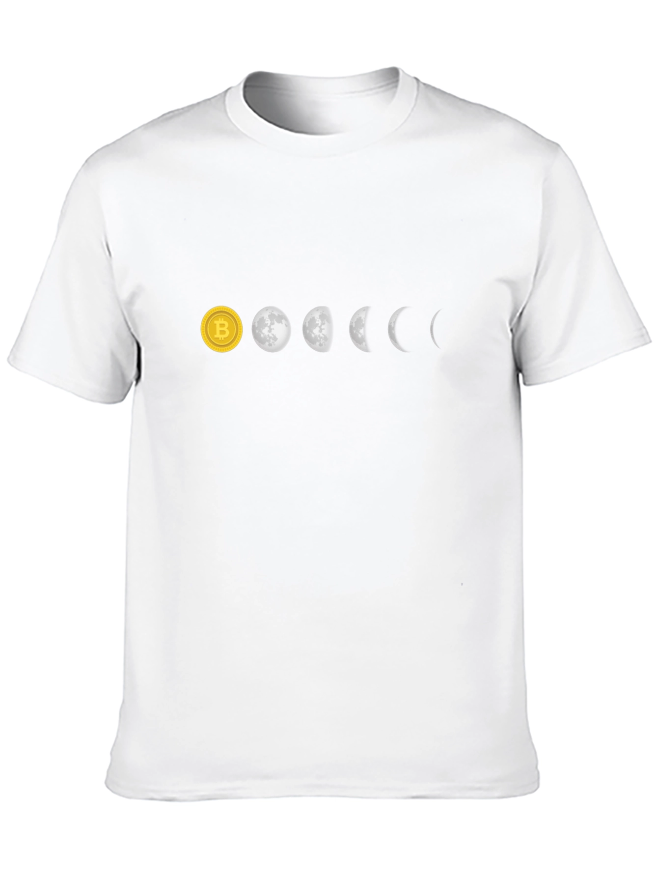 Bitcoin to Moon Phases Black T-Shirt