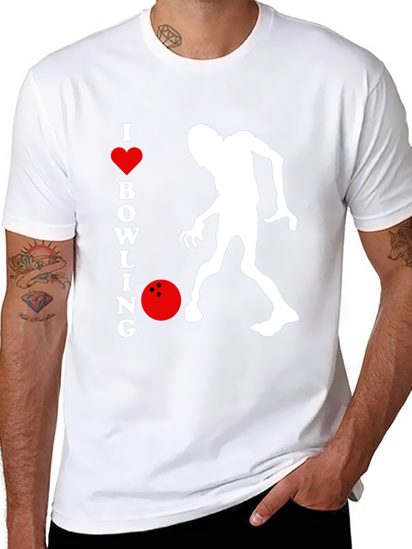I Love Bowling Zombie T-Shirt