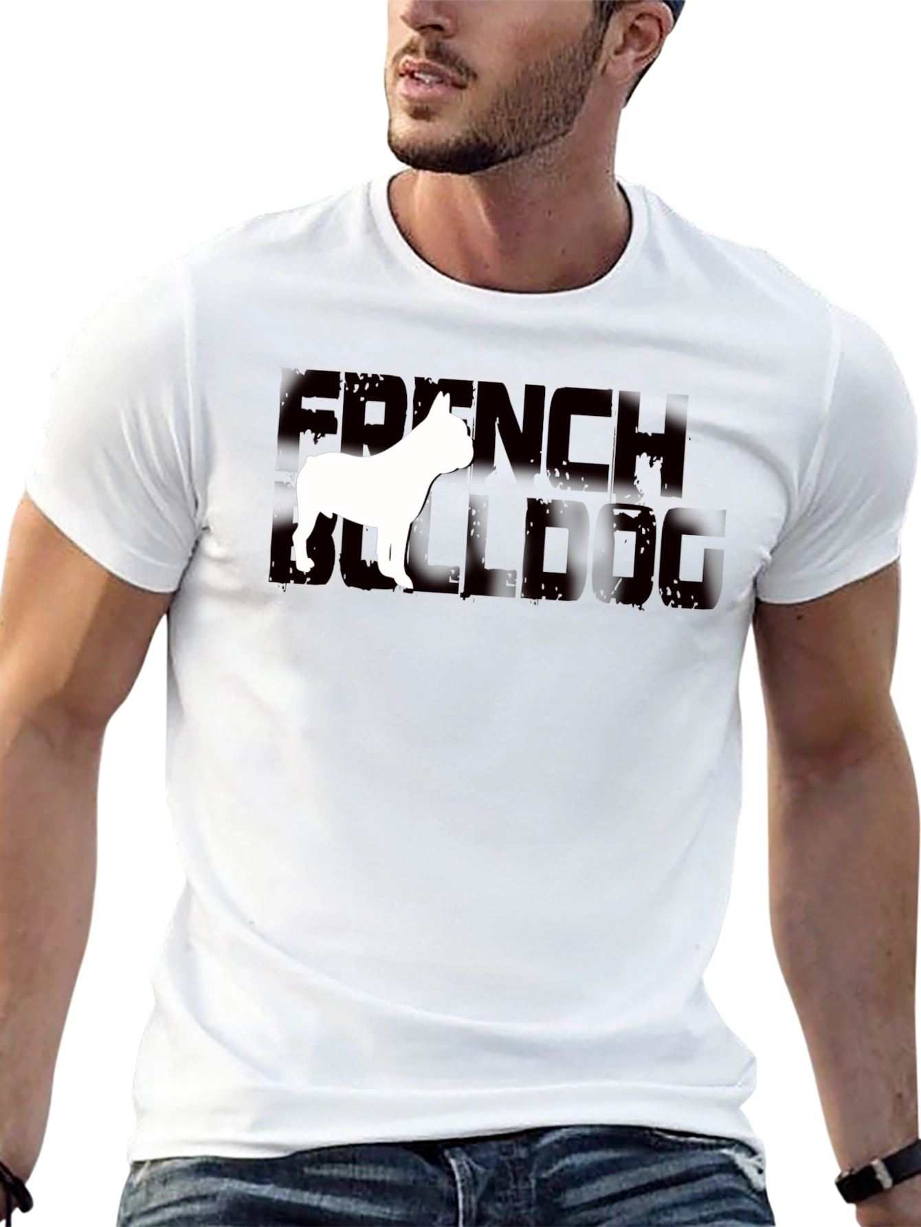 French Bulldog Graphic Tee - Unisex Black Cotton T-Shirt
