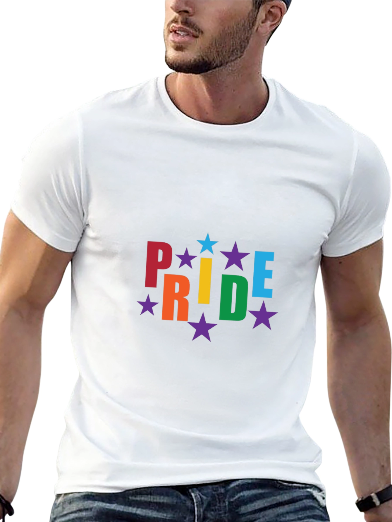 Pride Rainbow Star Black T-Shirt