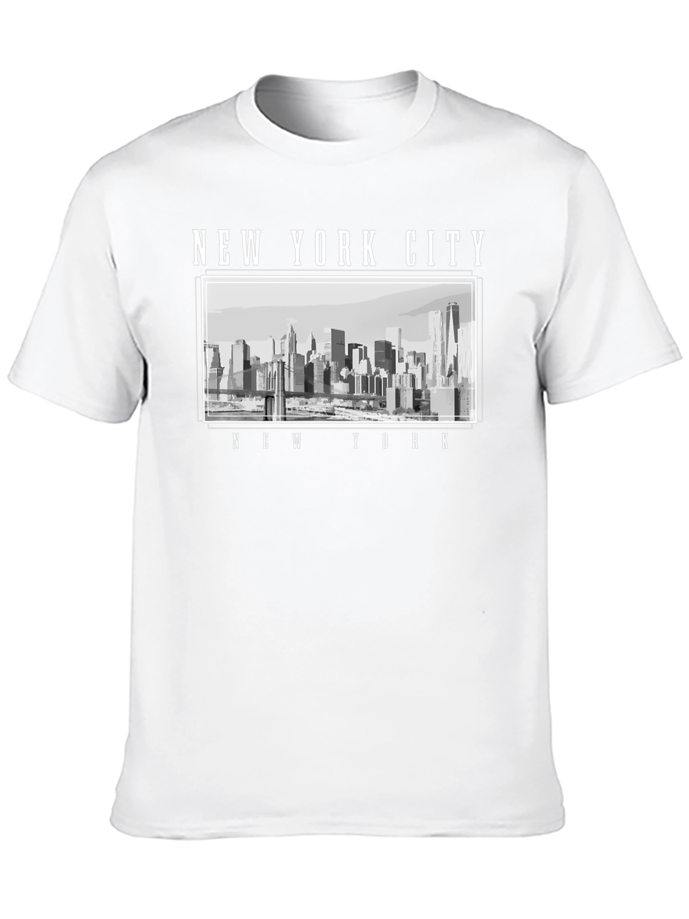 New York City Skyline Graphic T-Shirt - Black