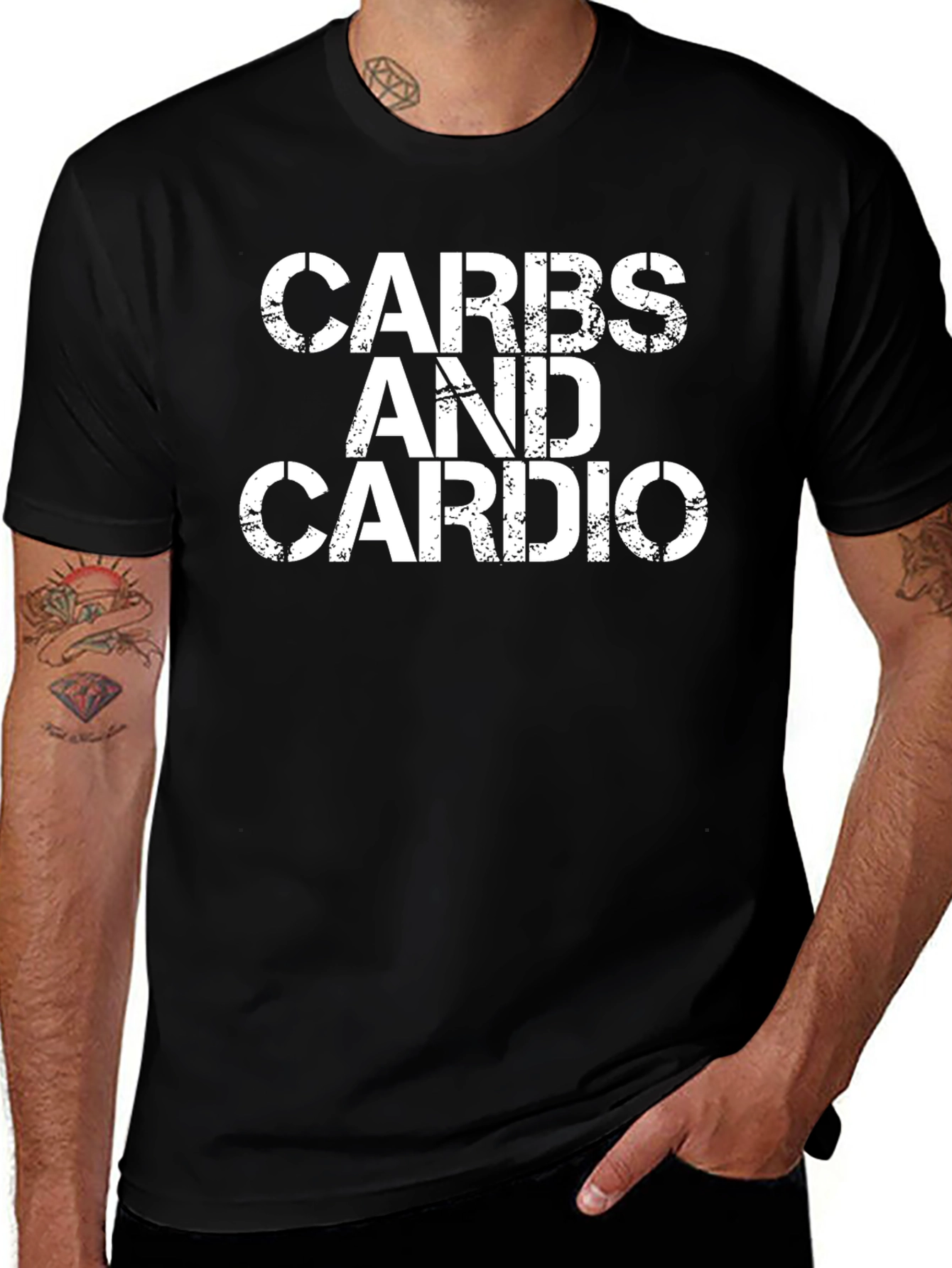 Carbs and Cardio Graphic T-Shirt - Gym Fitness Tee