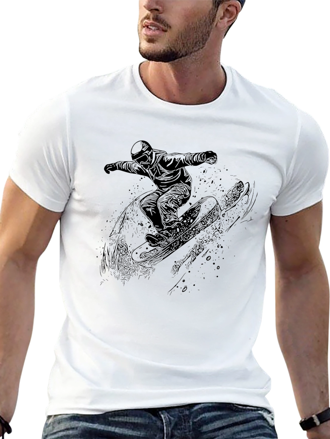 Black Snowboarder Graphic T-Shirt