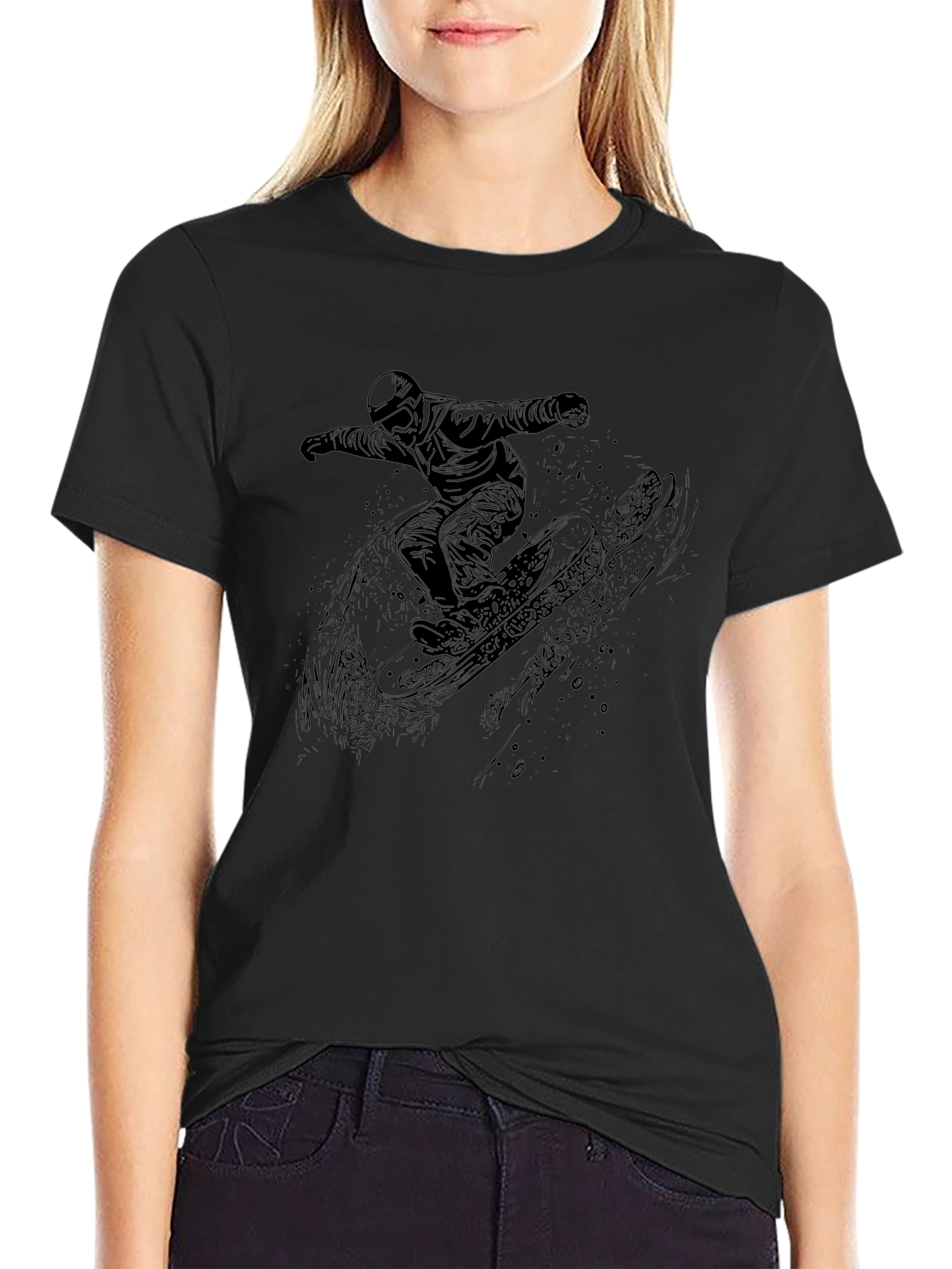 Black Snowboarder Graphic T-Shirt