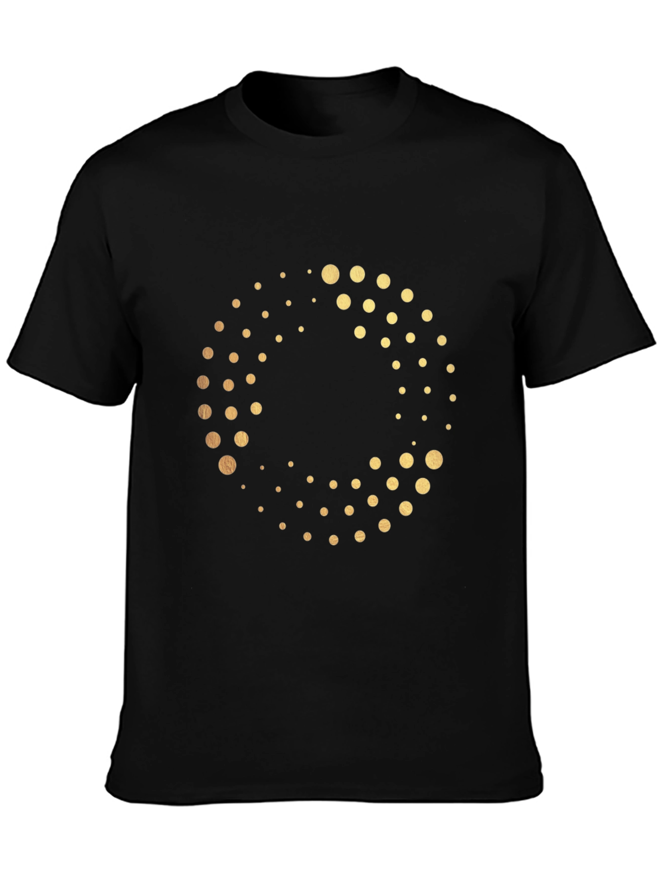 Golden Dot Circle Black T-Shirt